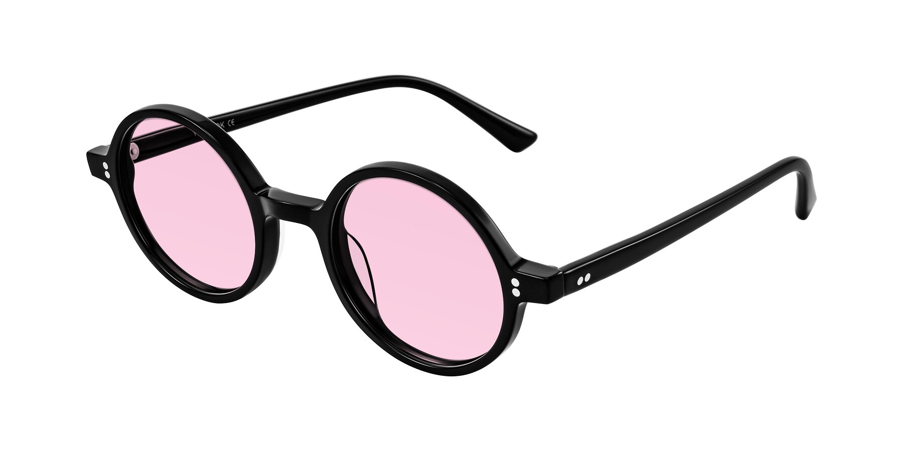Angle of Montauk in Black with Light Pink Tinted Lenses