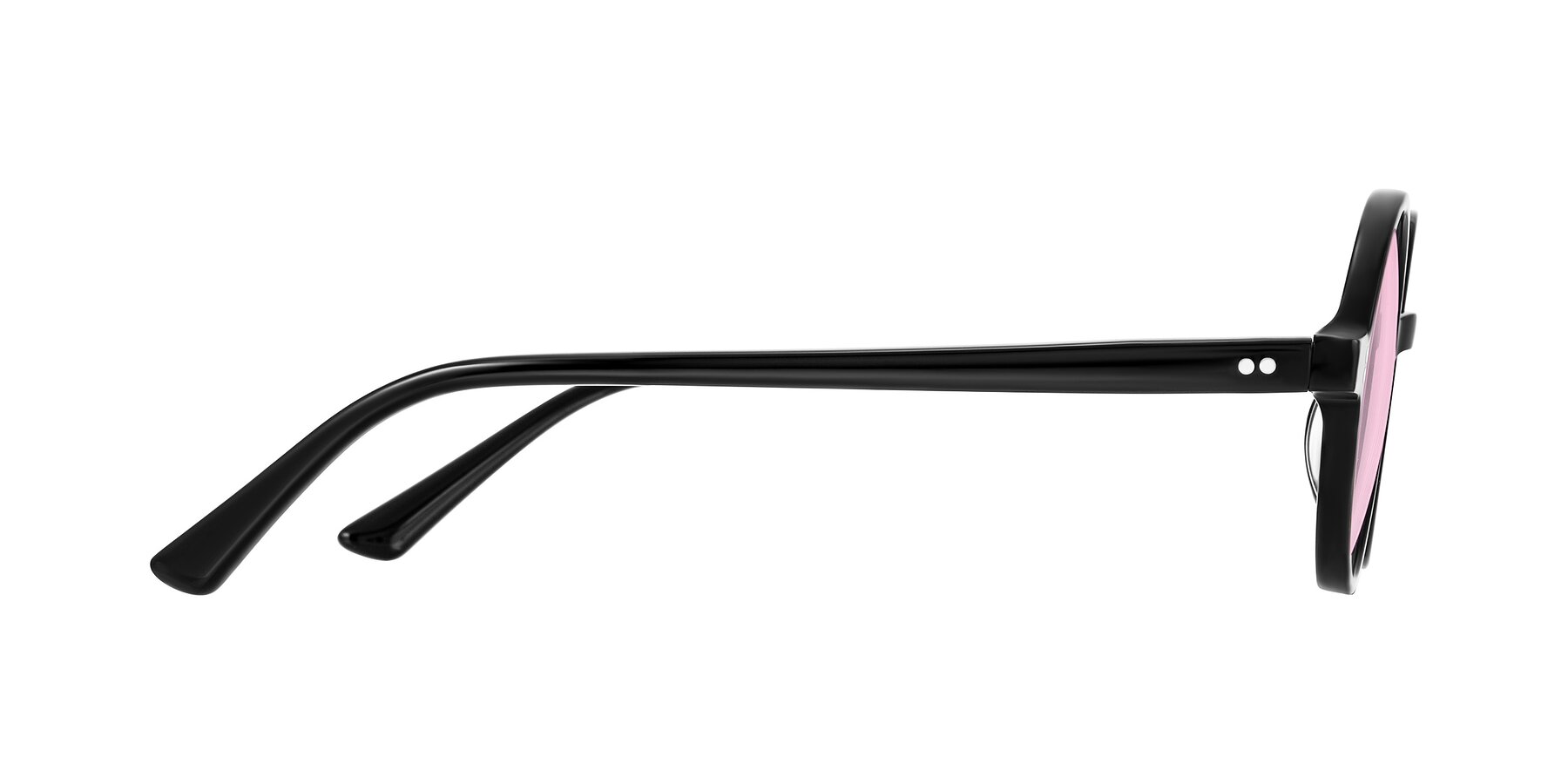 Side of Montauk in Black with Light Pink Tinted Lenses