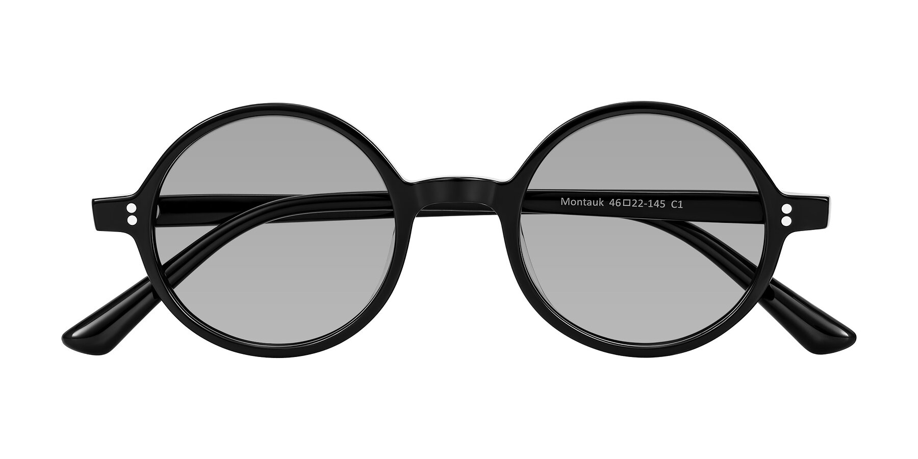 Folded Front of Montauk in Black with Light Gray Tinted Lenses