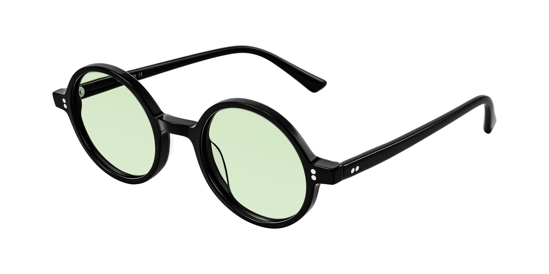 Angle of Montauk in Black with Light Green Tinted Lenses