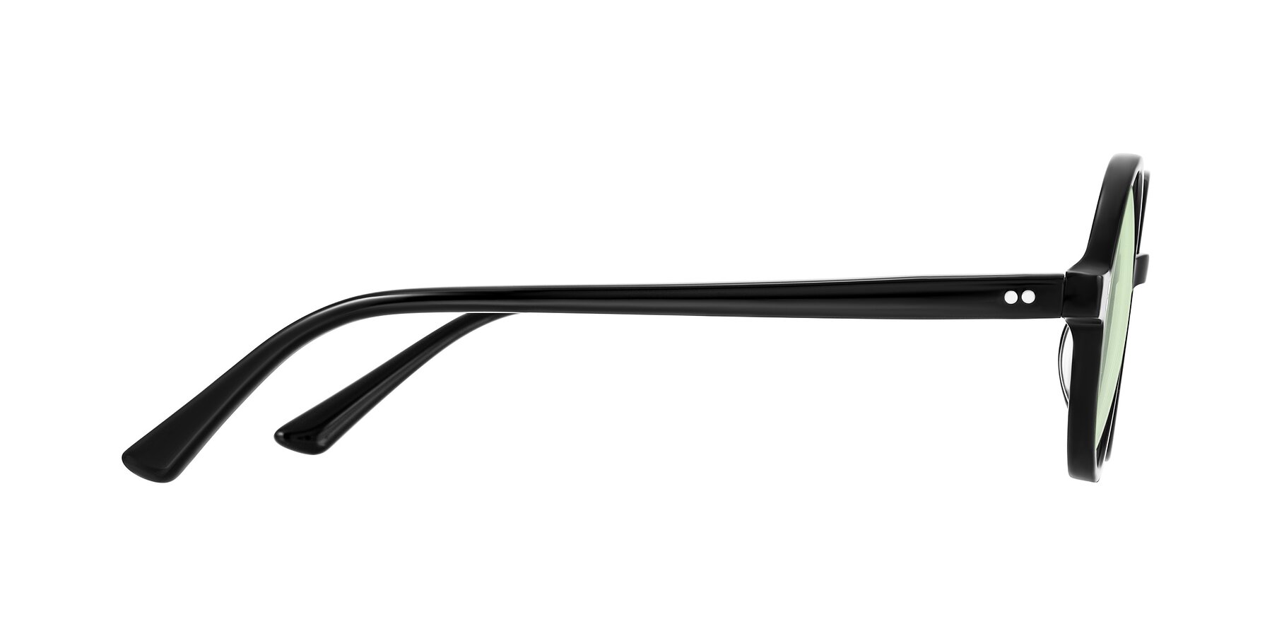 Side of Montauk in Black with Light Green Tinted Lenses