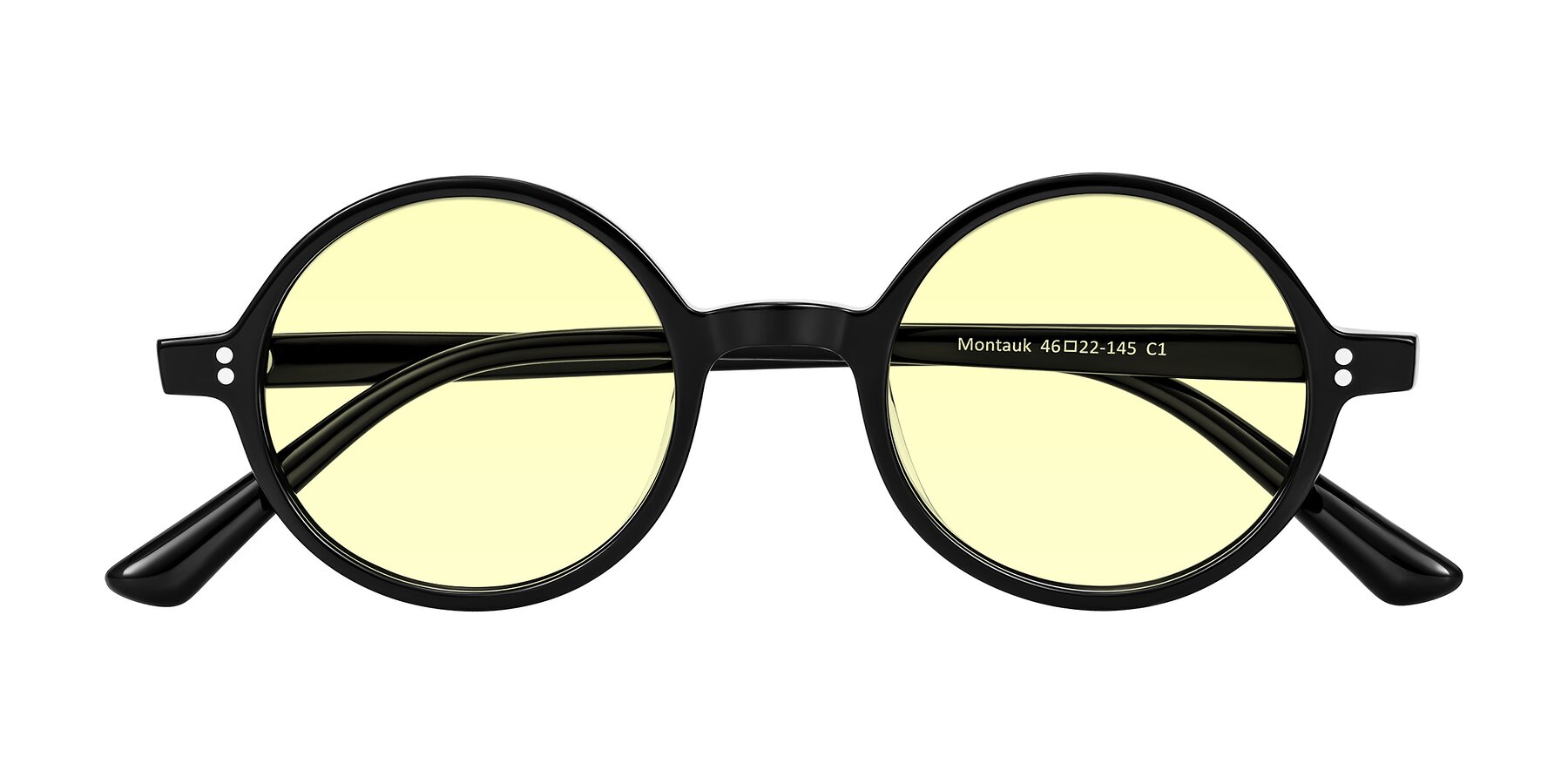 Folded Front of Montauk in Black with Light Yellow Tinted Lenses