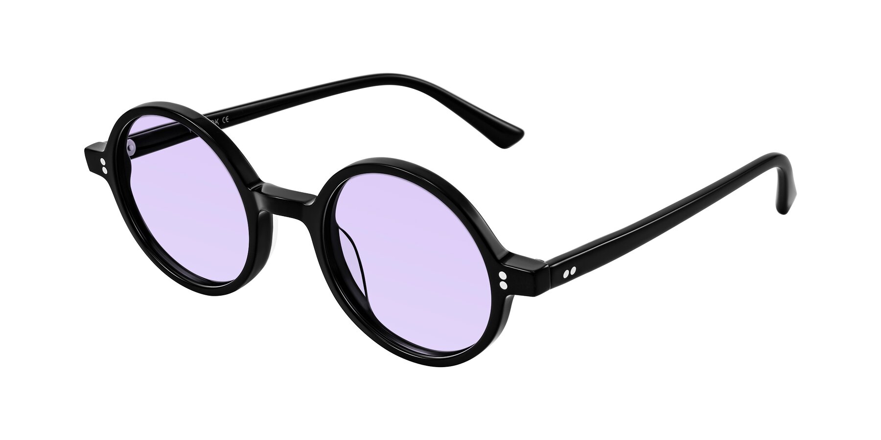 Angle of Montauk in Black with Light Purple Tinted Lenses