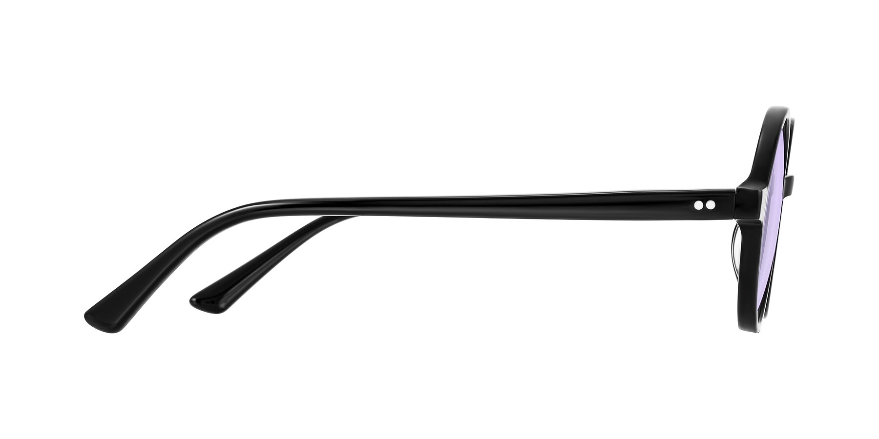 Side of Montauk in Black with Light Purple Tinted Lenses