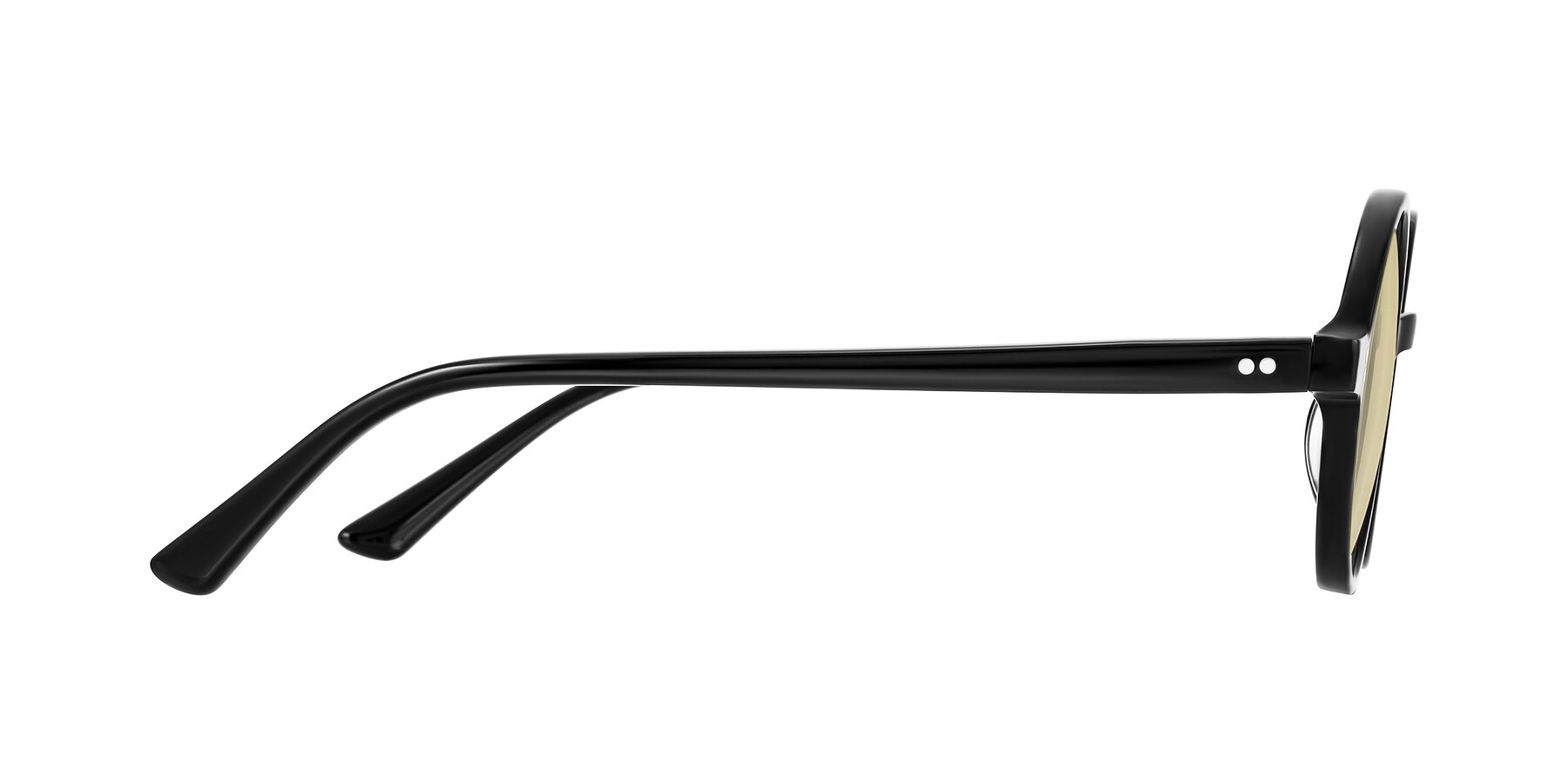 Side of Montauk in Black with Light Champagne Tinted Lenses