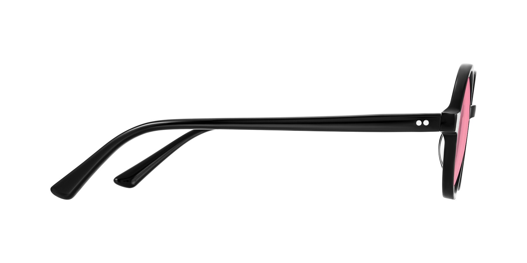 Side of Montauk in Black with Pink Tinted Lenses
