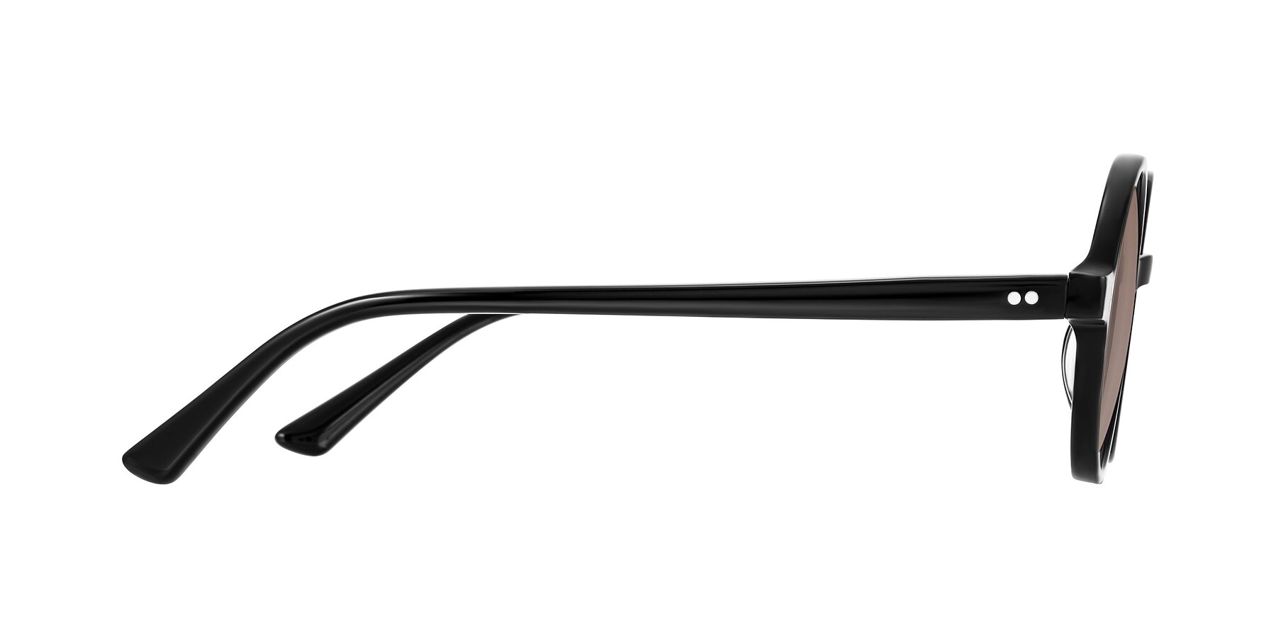 Side of Montauk in Black with Medium Brown Tinted Lenses