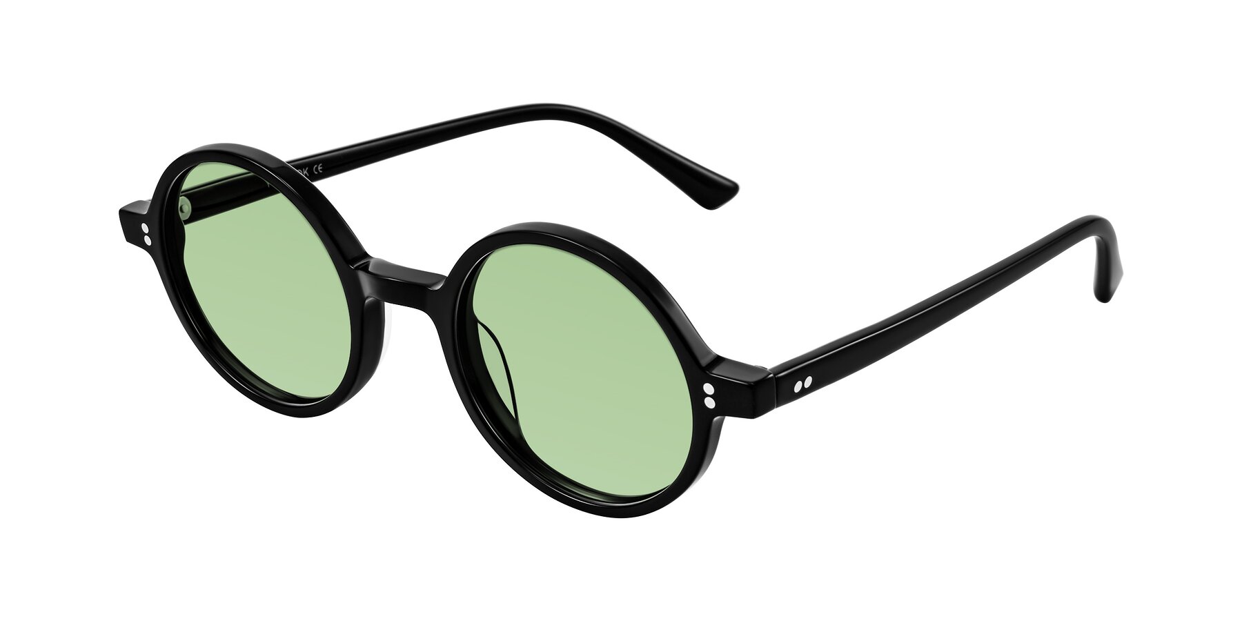 Angle of Montauk in Black with Medium Green Tinted Lenses