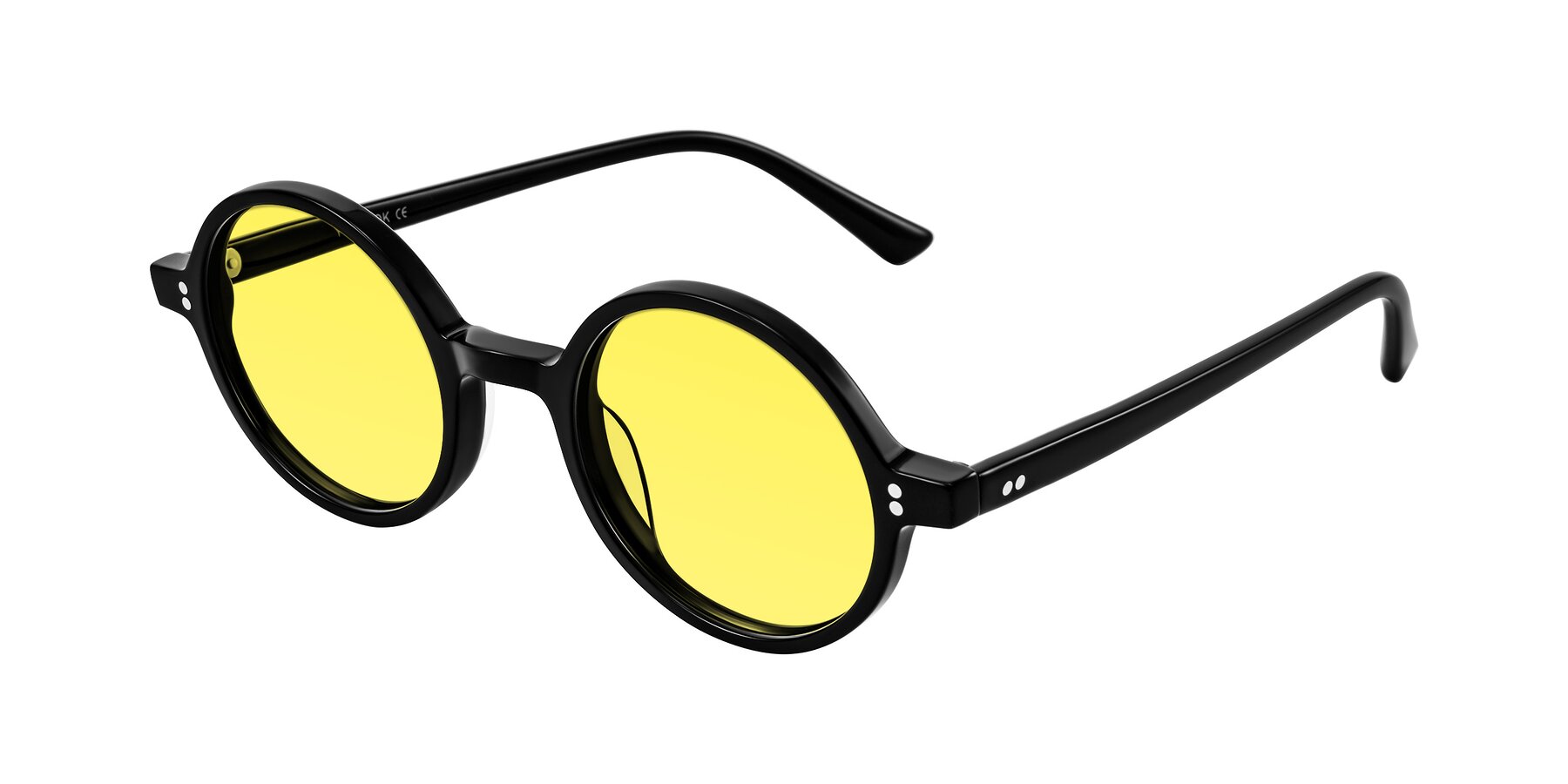 Angle of Montauk in Black with Medium Yellow Tinted Lenses