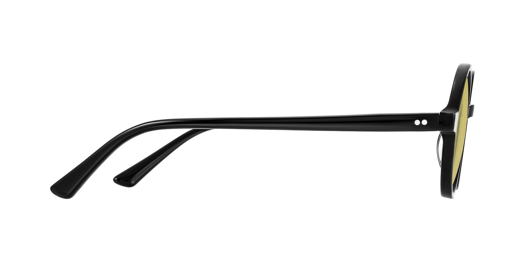 Side of Montauk in Black with Medium Champagne Tinted Lenses