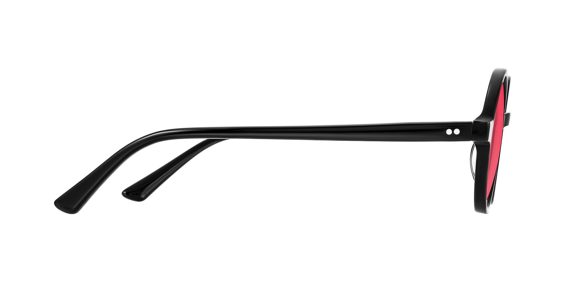 Side of Montauk in Black with Red Tinted Lenses