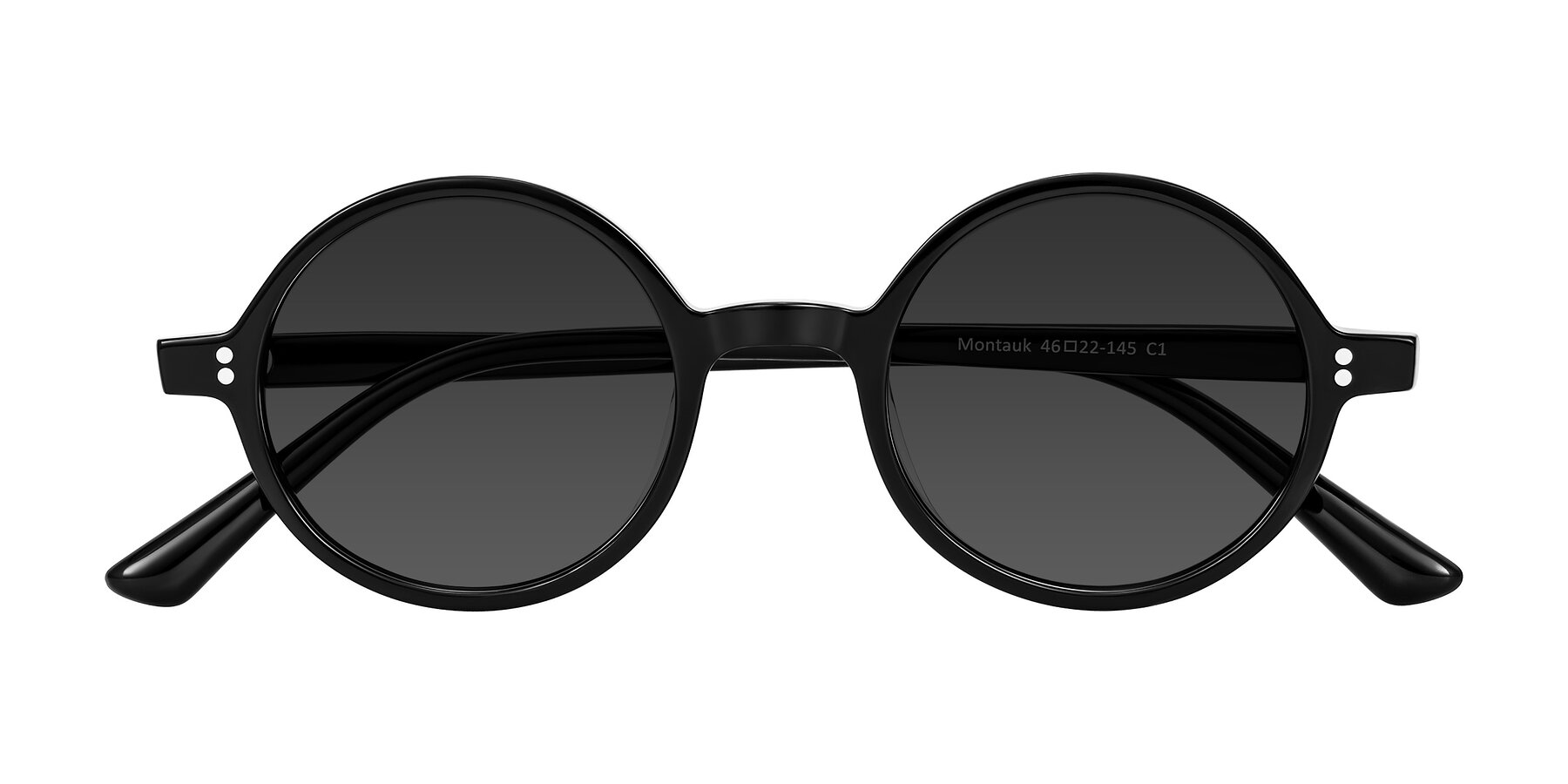 Folded Front of Montauk in Black with Gray Tinted Lenses