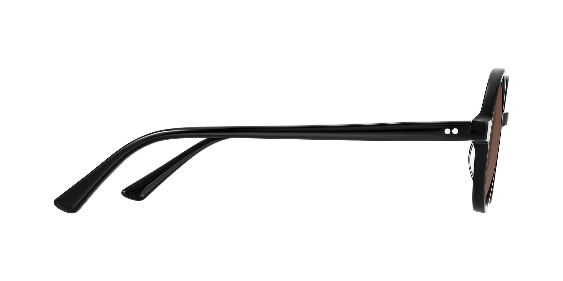Side of Montauk in Black with Brown Tinted Lenses
