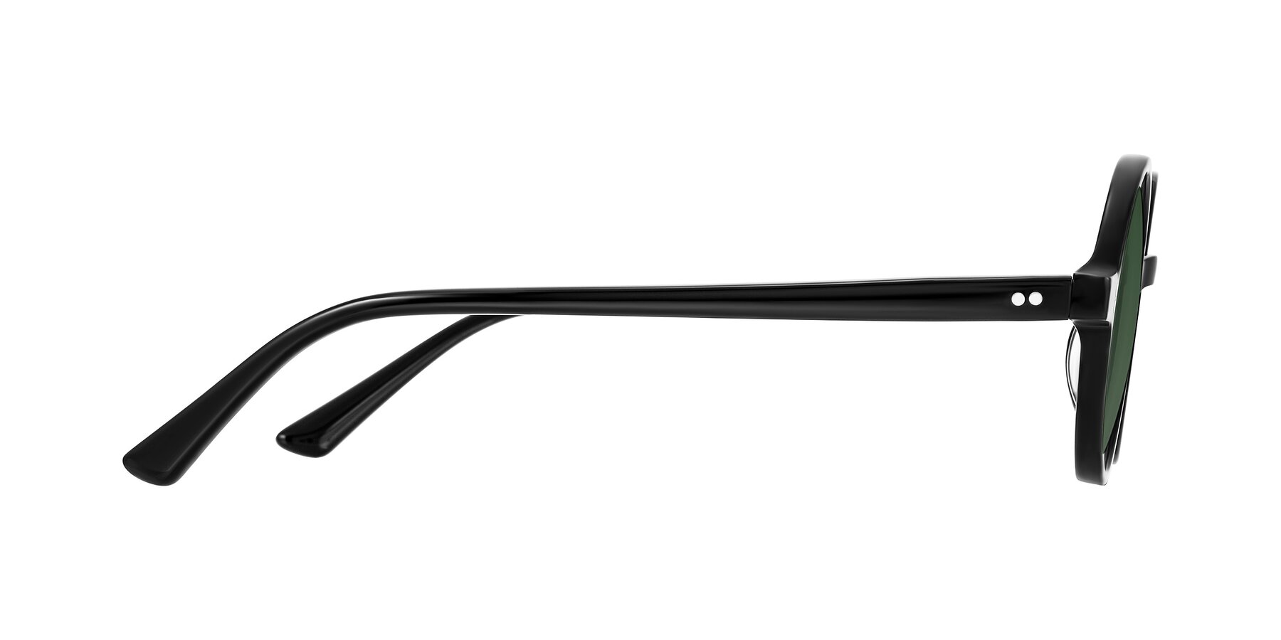 Side of Montauk in Black with Green Tinted Lenses