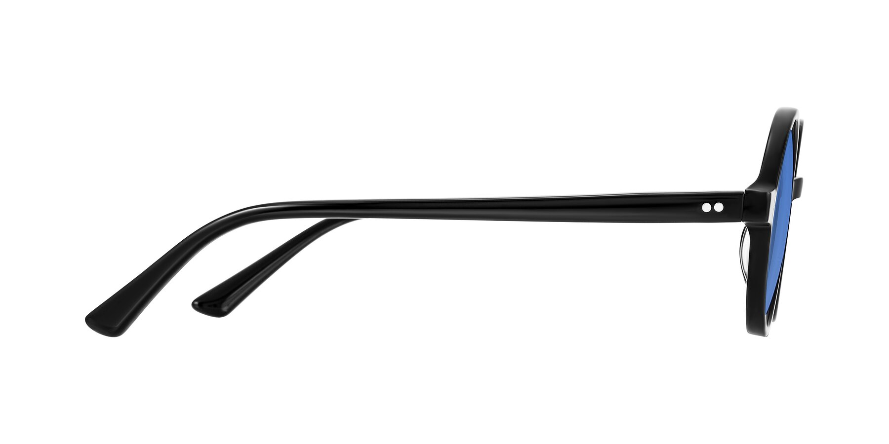 Side of Montauk in Black with Blue Tinted Lenses