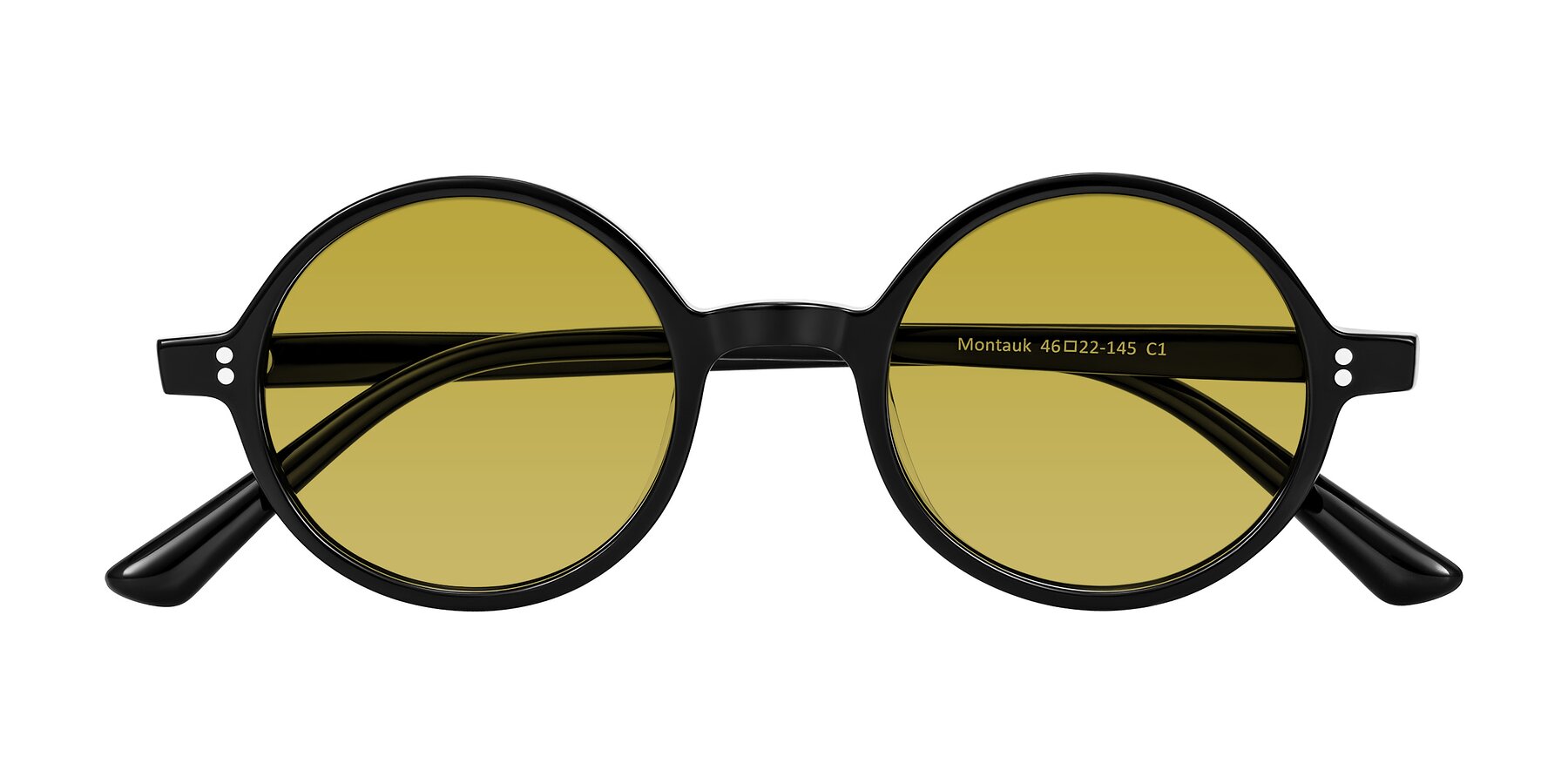 Folded Front of Montauk in Black with Champagne Tinted Lenses