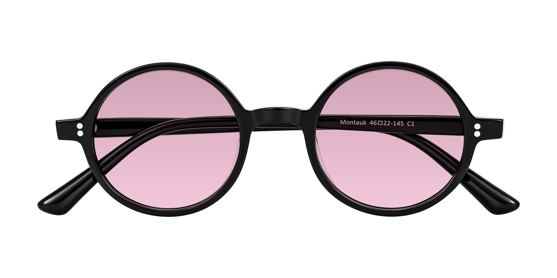 Folded Front of Montauk in Black with Light Wine Tinted Lenses