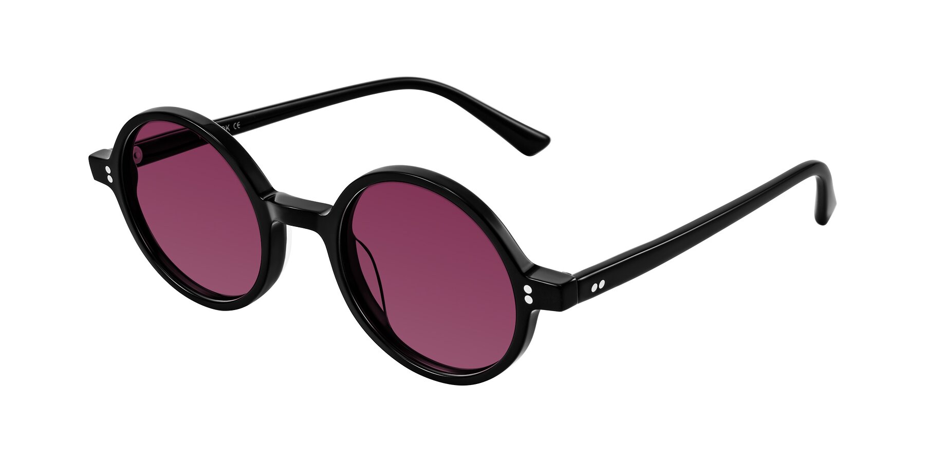 Angle of Montauk in Black with Wine Tinted Lenses