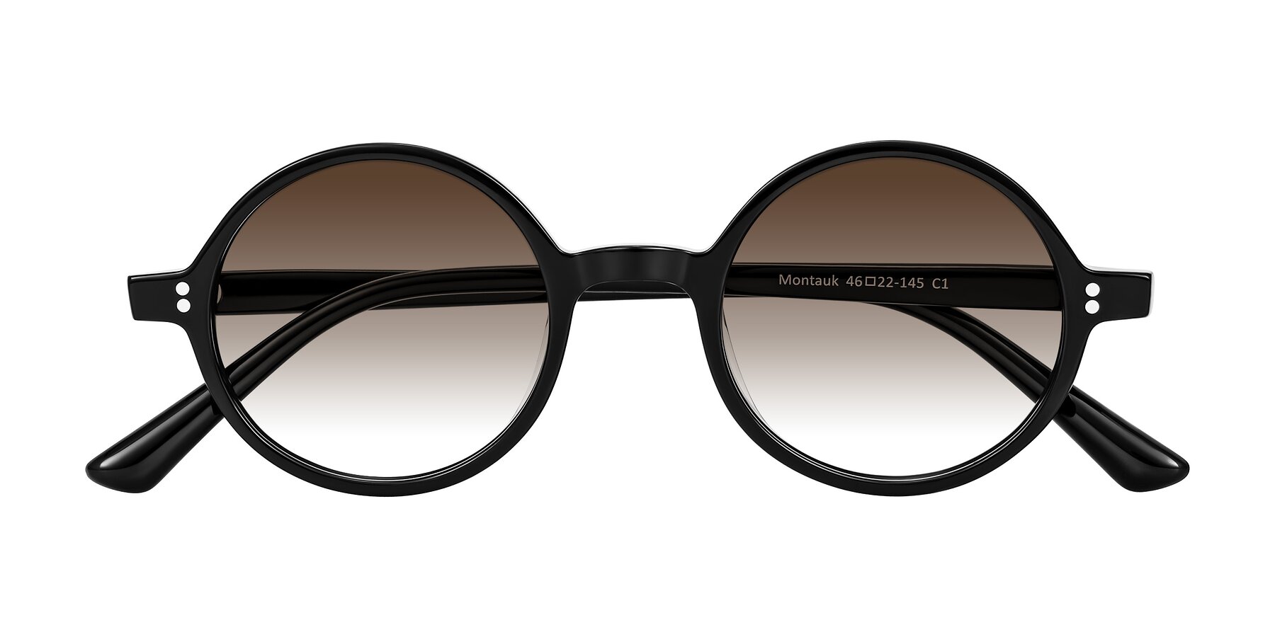 Folded Front of Montauk in Black with Brown Gradient Lenses