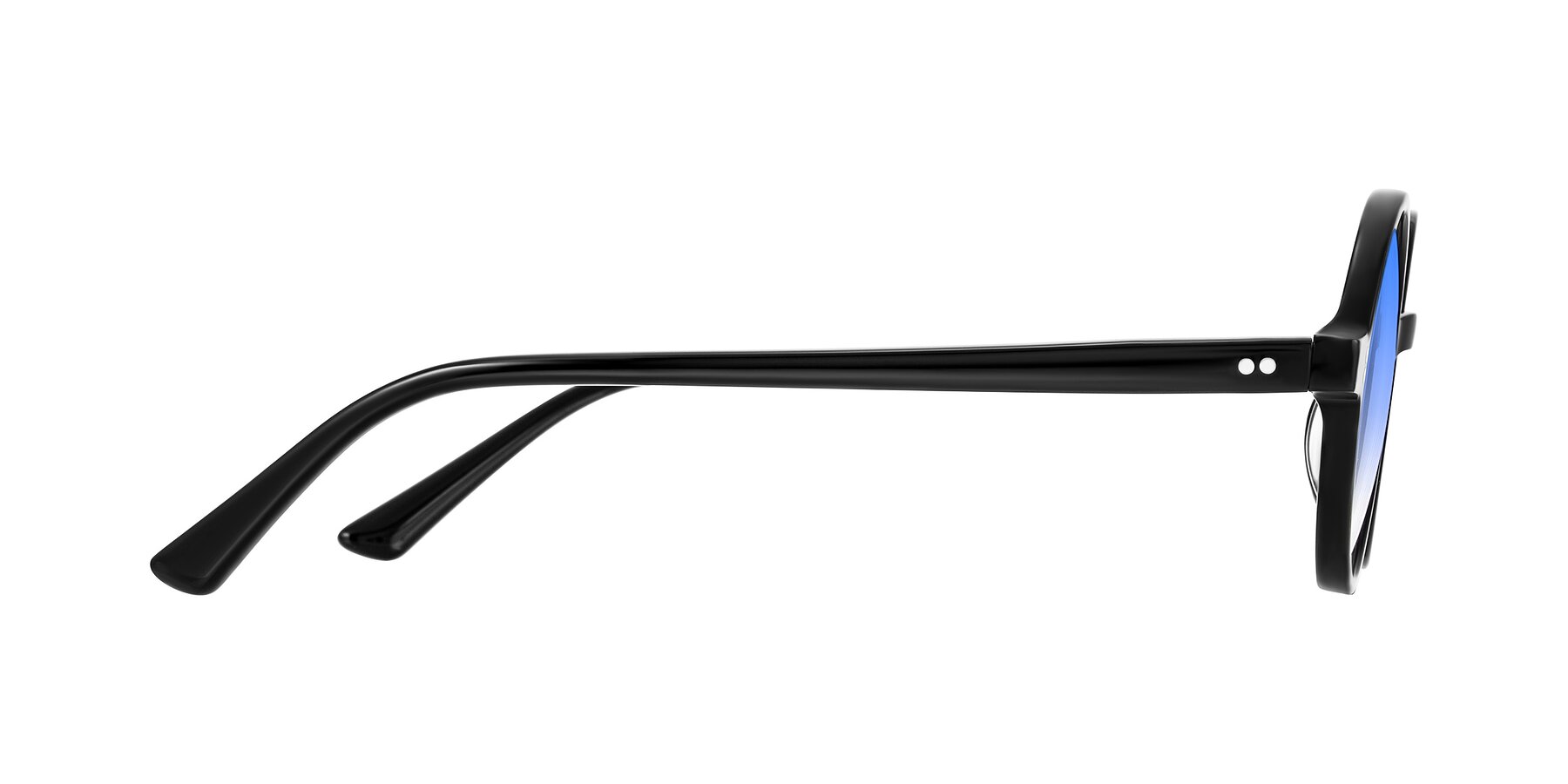 Side of Montauk in Black with Blue Gradient Lenses