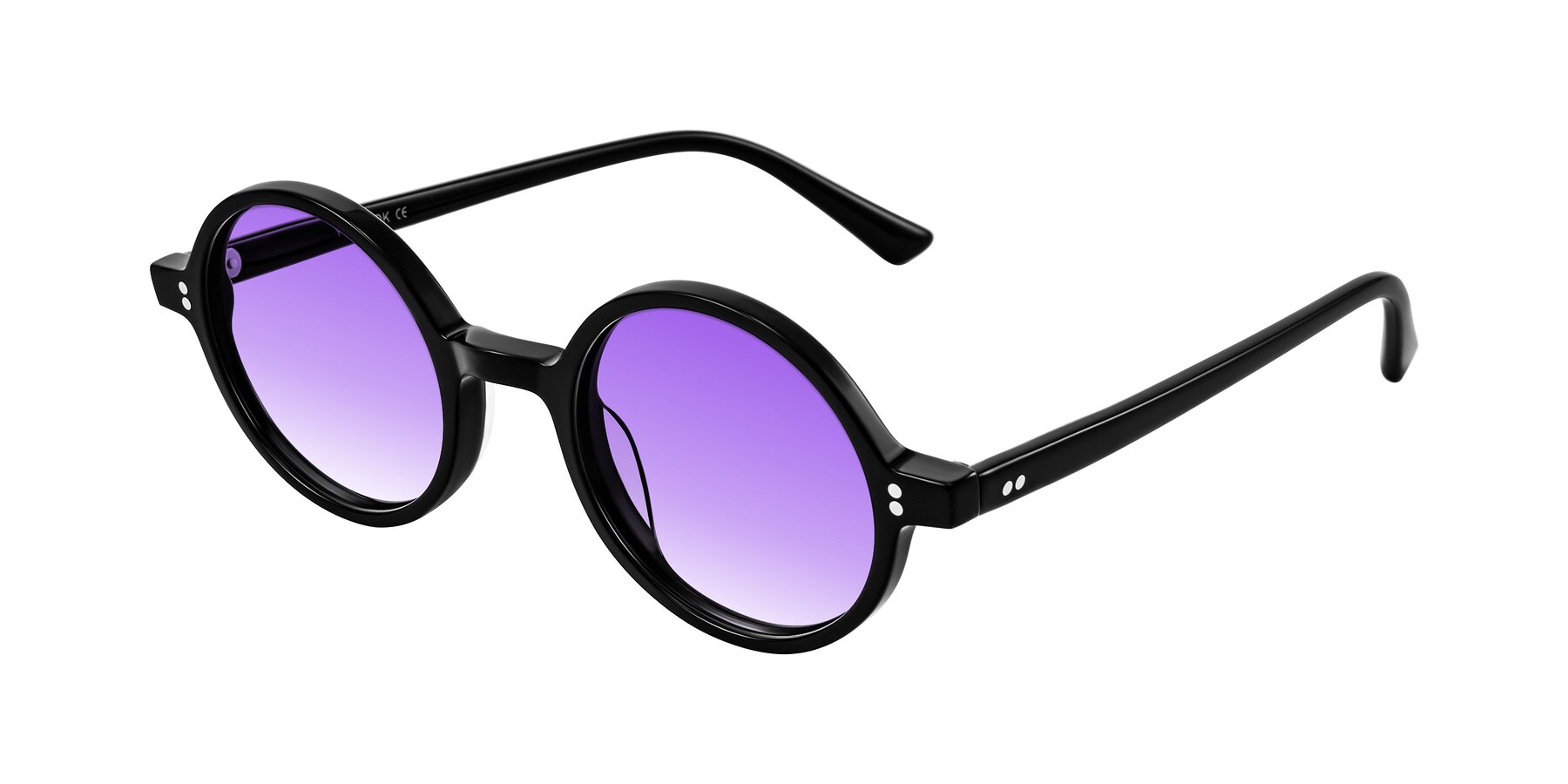Angle of Montauk in Black with Purple Gradient Lenses