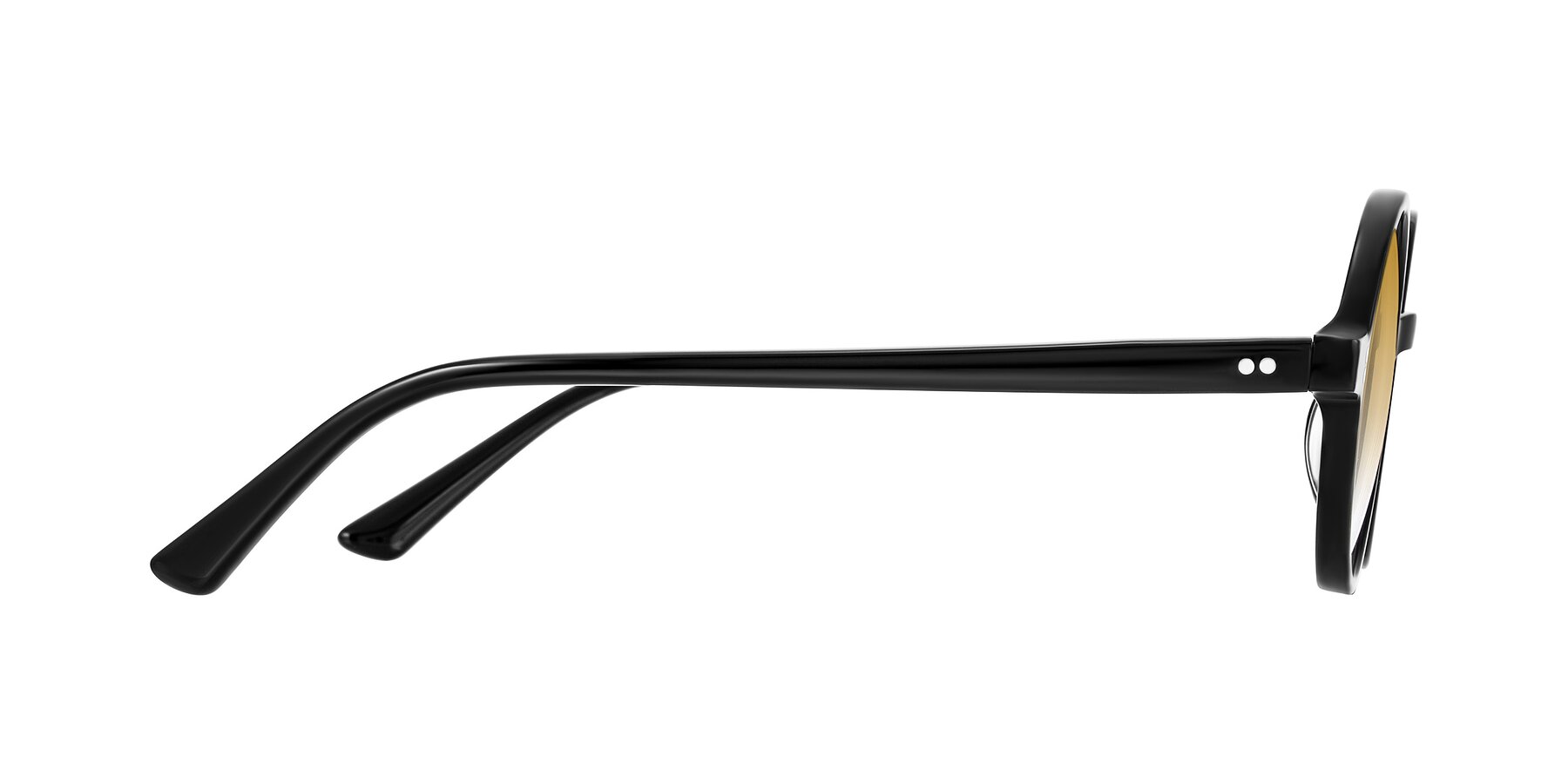 Side of Montauk in Black with Champagne Gradient Lenses