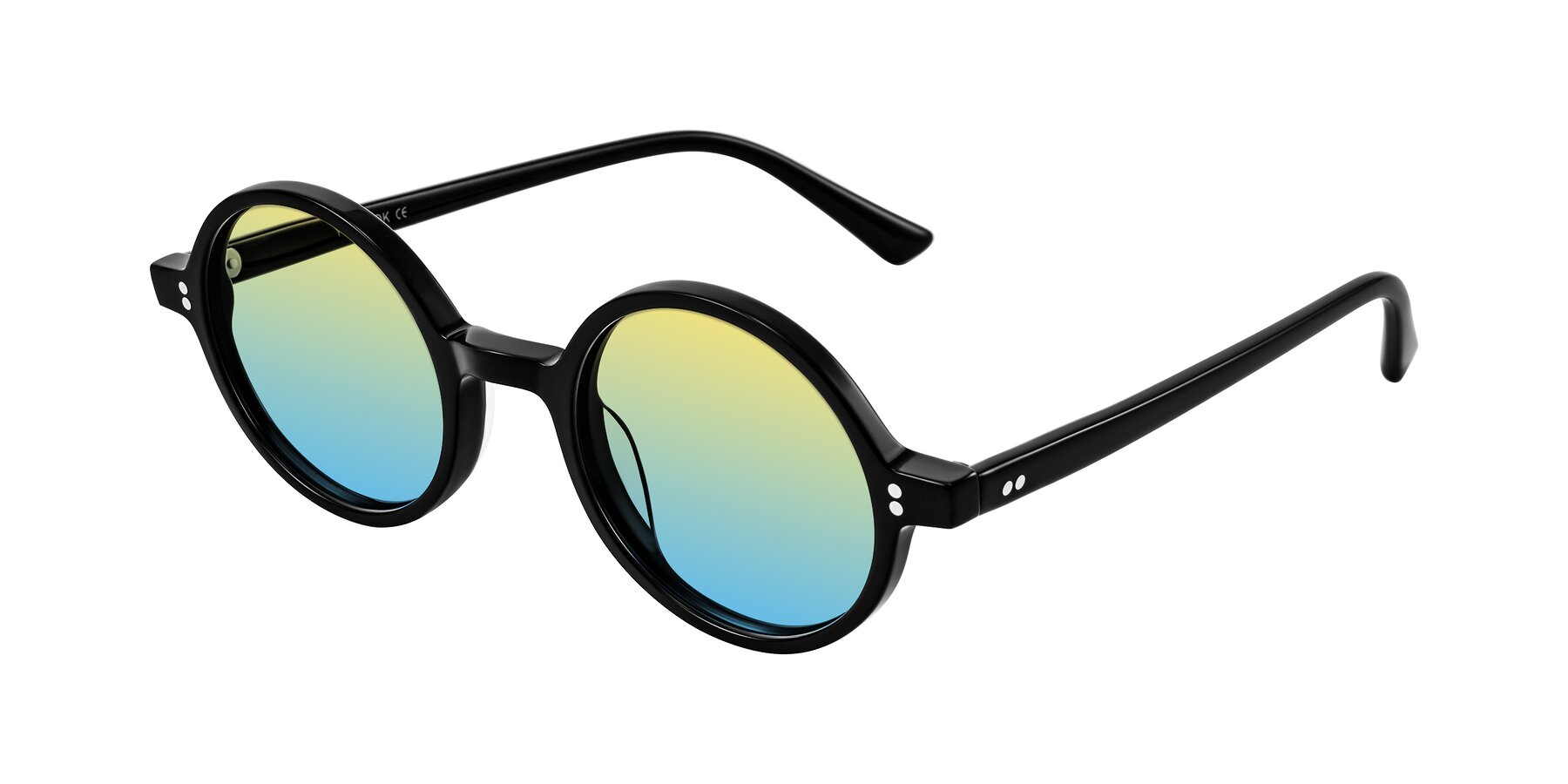Angle of Montauk in Black with Yellow / Blue Gradient Lenses