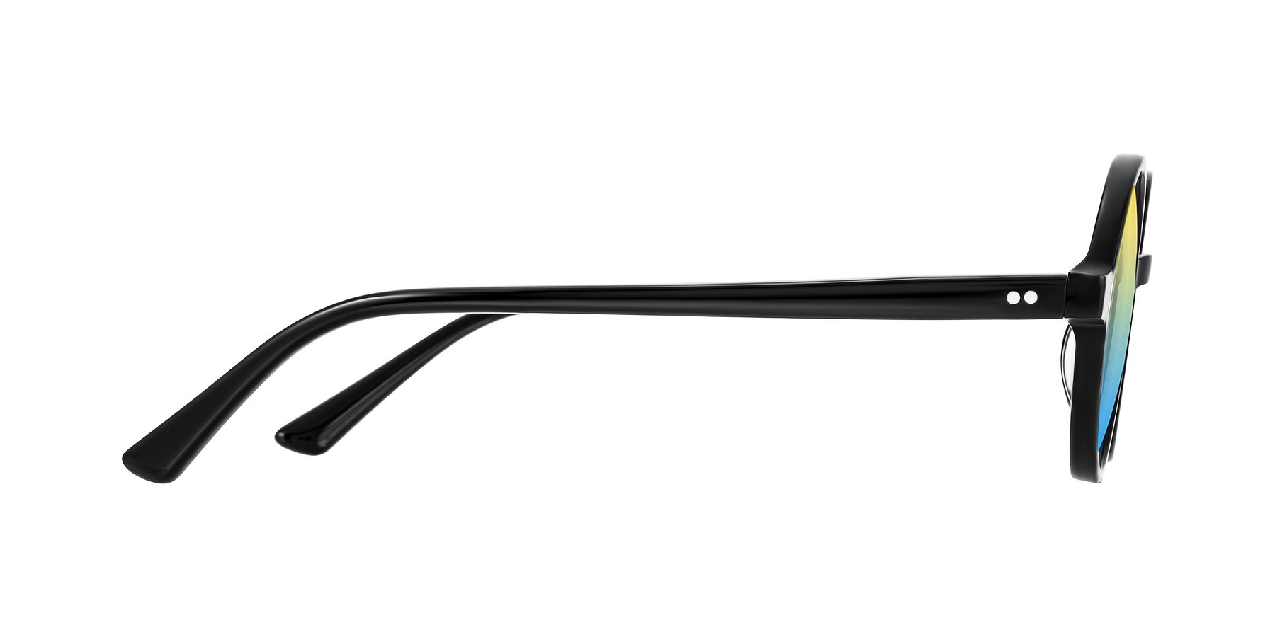 Side of Montauk in Black with Yellow / Blue Gradient Lenses