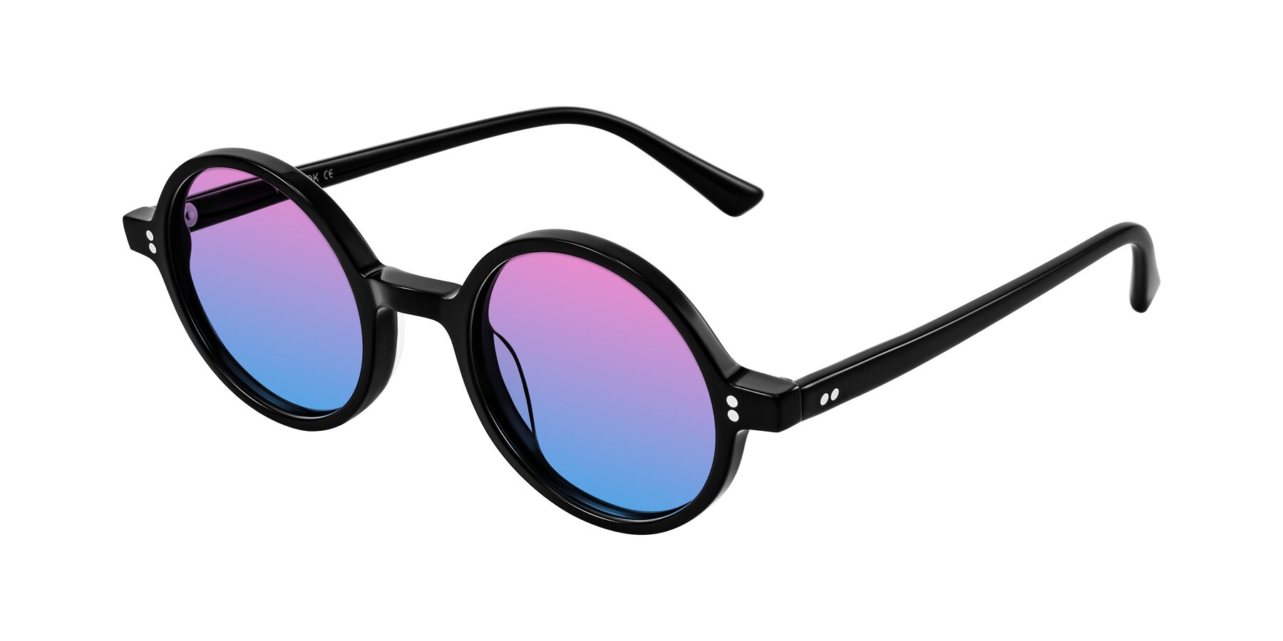 Angle of Montauk in Black with Pink / Blue Gradient Lenses