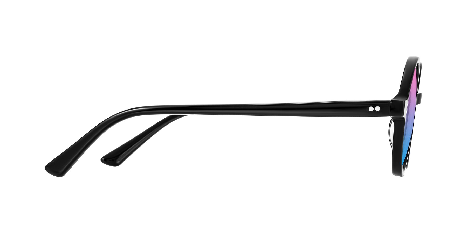 Side of Montauk in Black with Pink / Blue Gradient Lenses