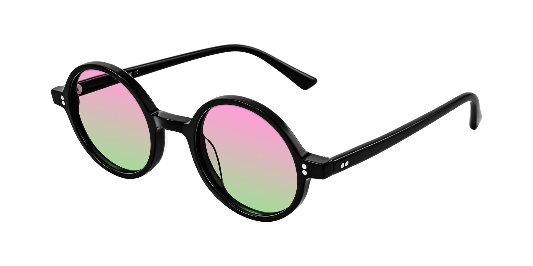 Angle of Montauk in Black with Pink / Green Gradient Lenses