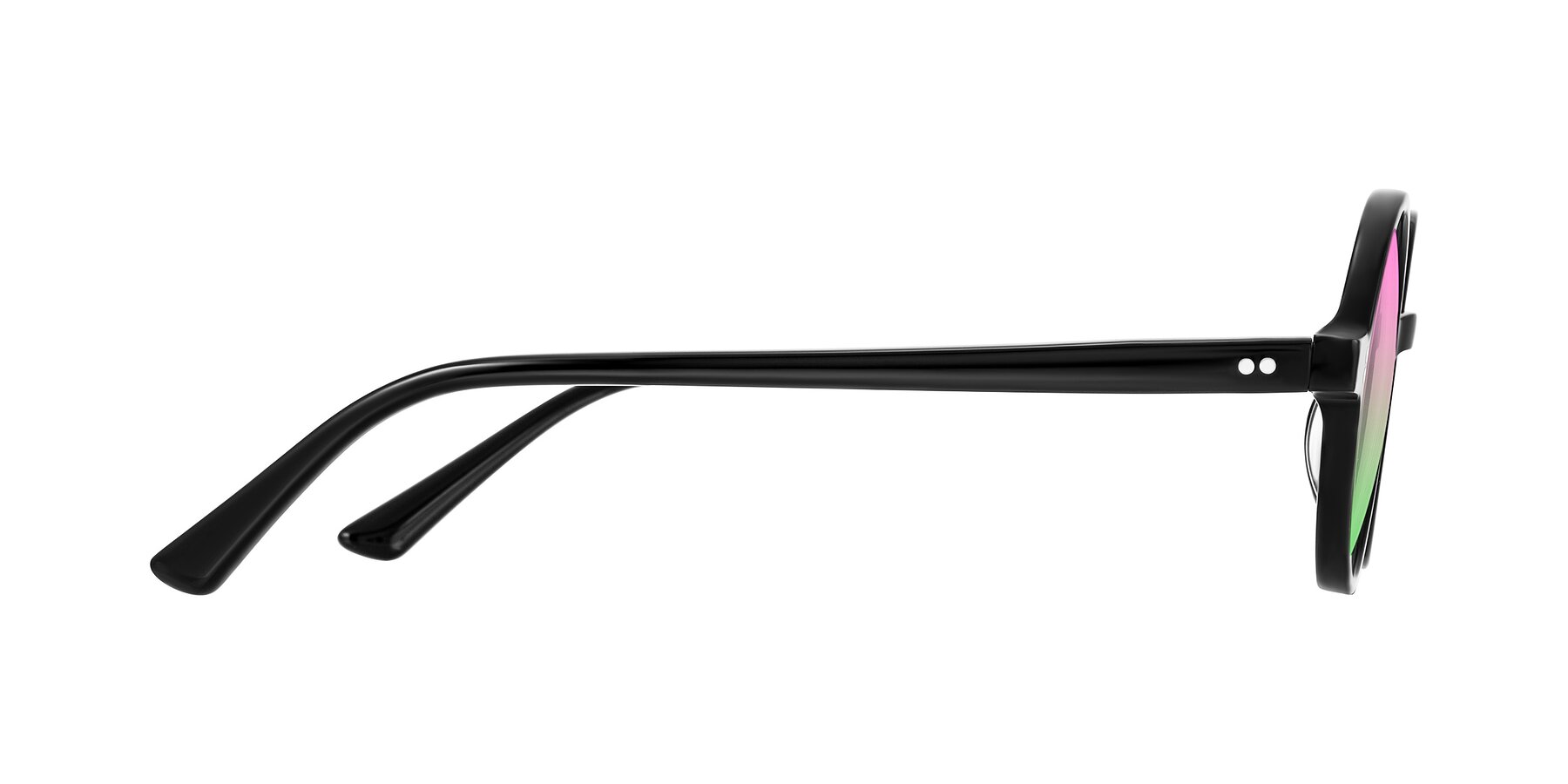 Side of Montauk in Black with Pink / Green Gradient Lenses