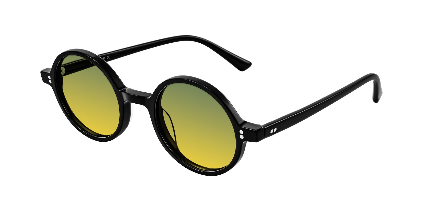Angle of Montauk in Black with Green / Yellow Gradient Lenses