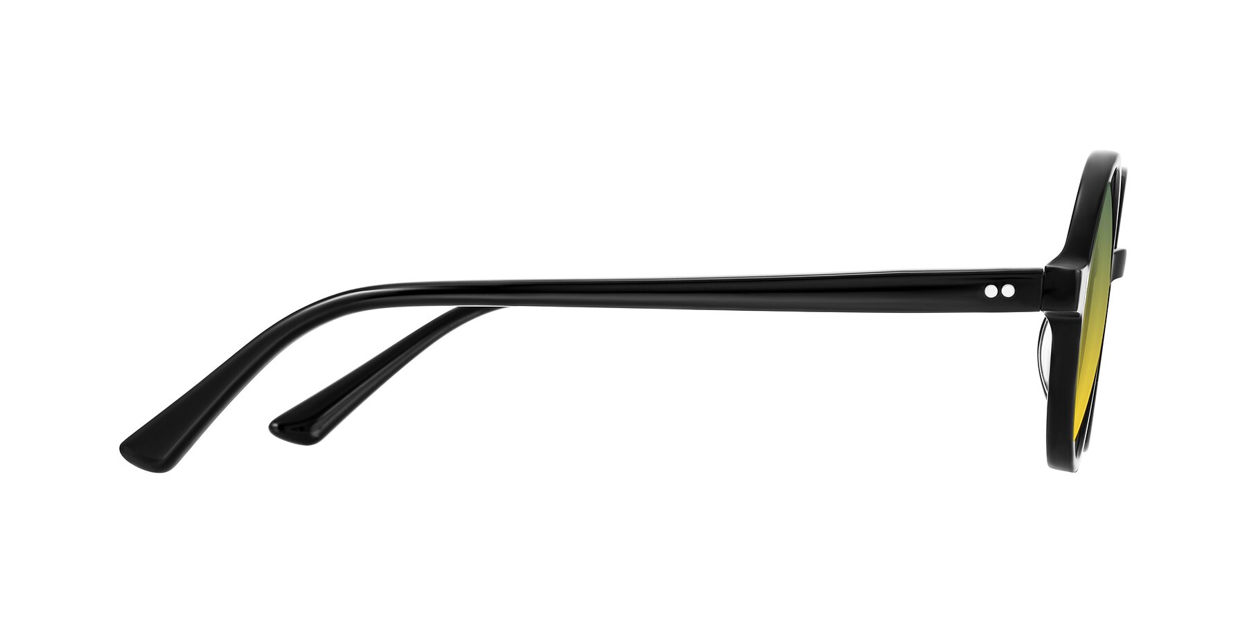 Side of Montauk in Black with Green / Yellow Gradient Lenses