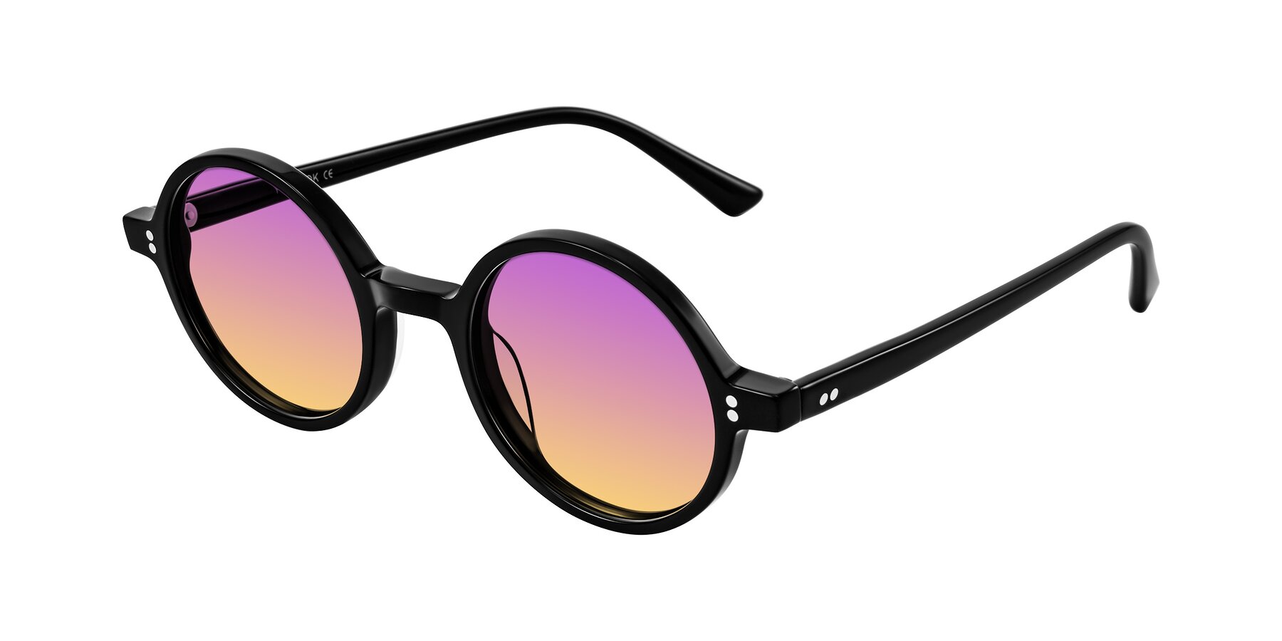 Angle of Montauk in Black with Purple / Yellow Gradient Lenses