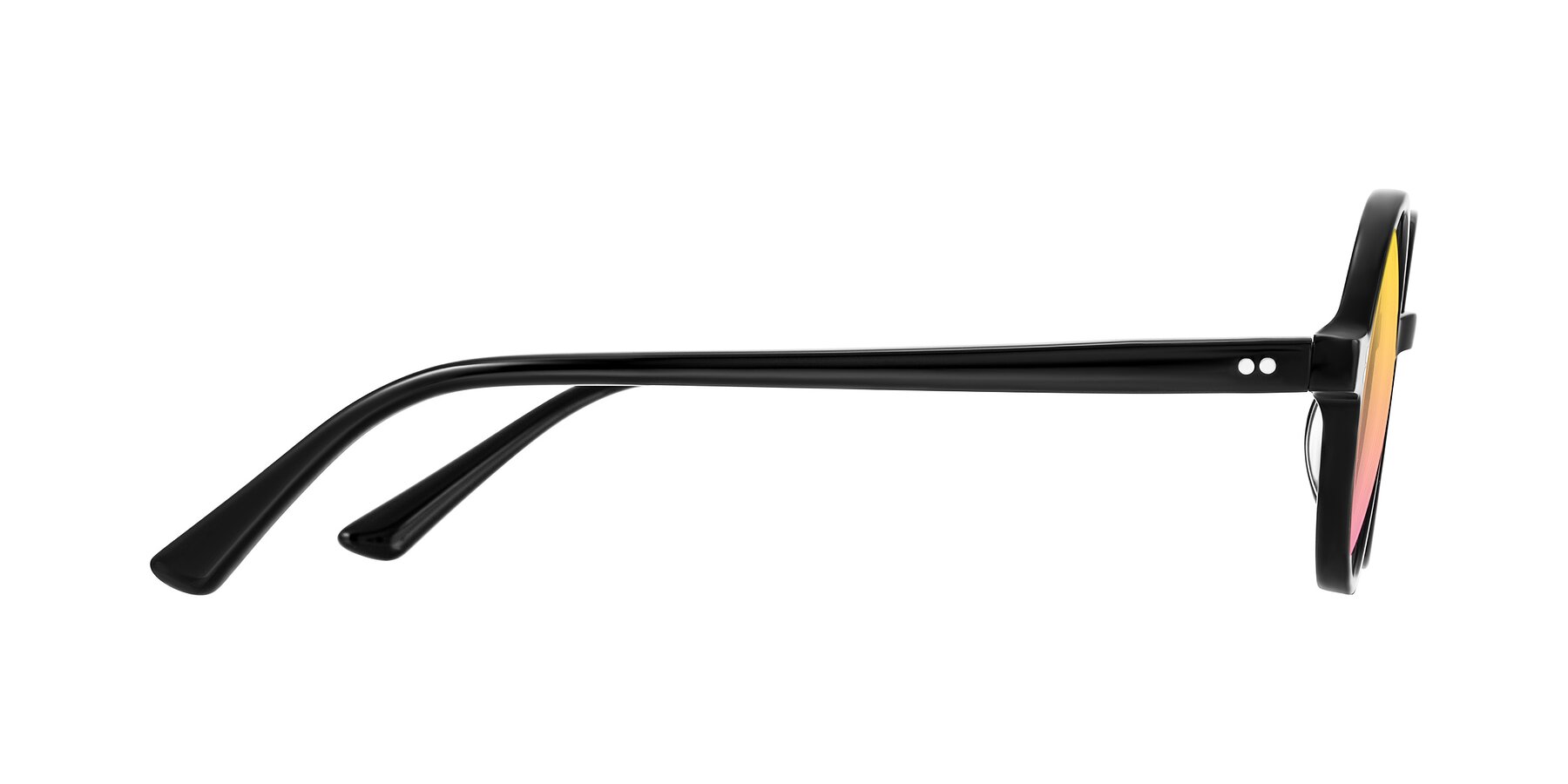 Side of Montauk in Black with Yellow / Pink Gradient Lenses