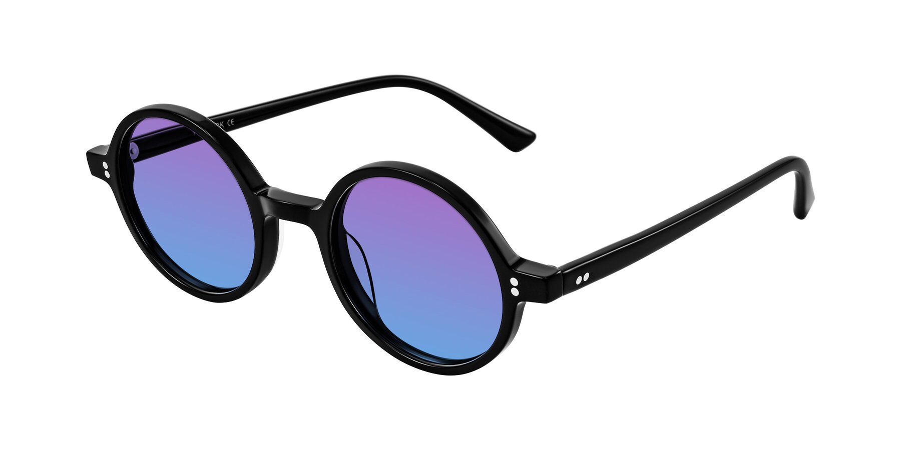 Angle of Montauk in Black with Purple / Blue Gradient Lenses