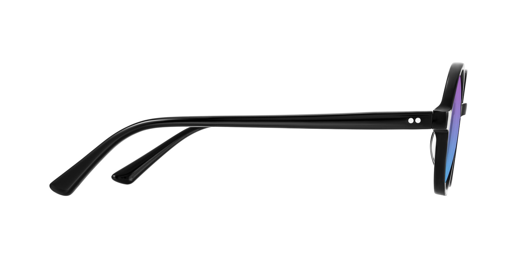 Side of Montauk in Black with Purple / Blue Gradient Lenses