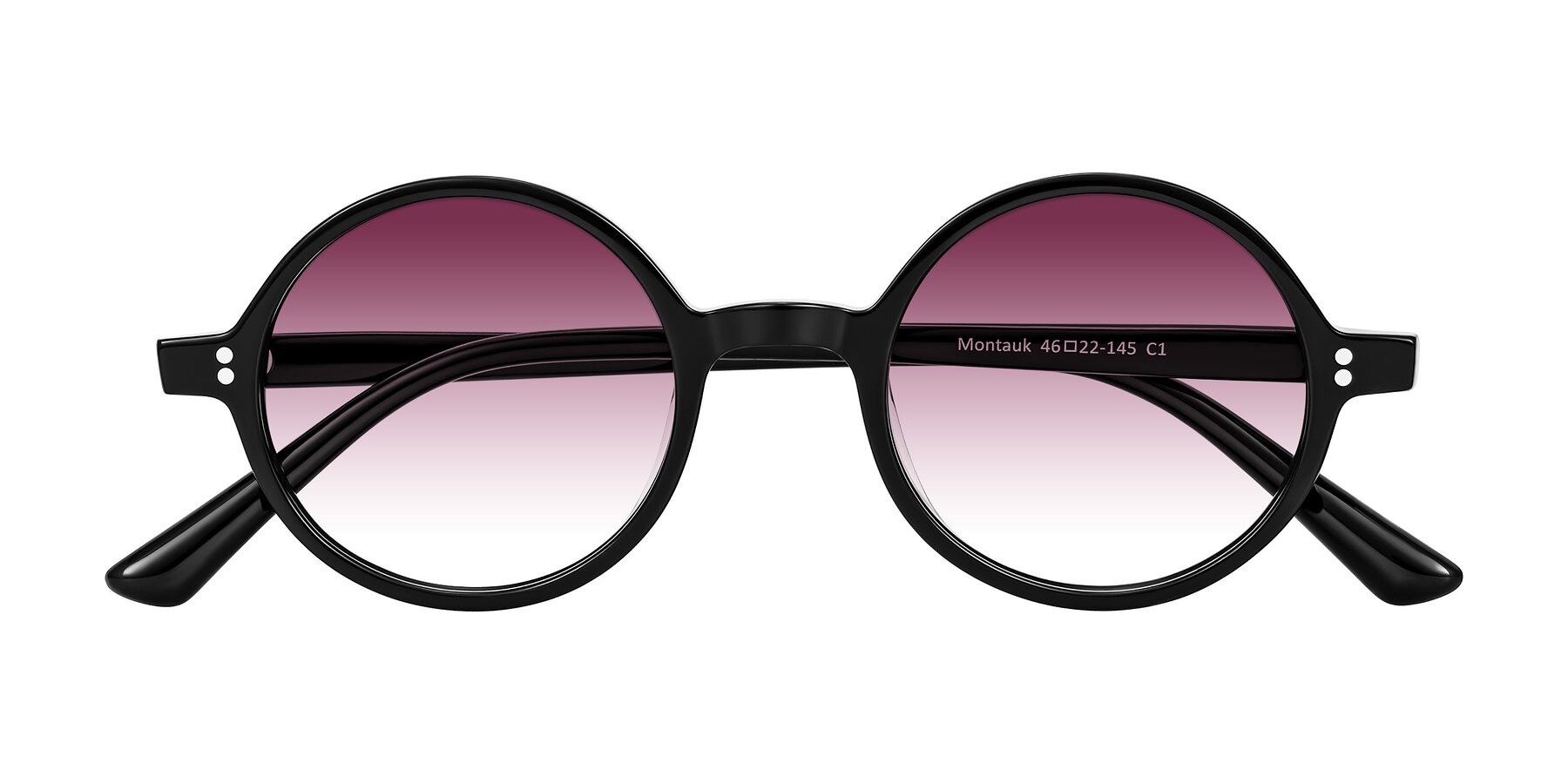 Folded Front of Montauk in Black with Wine Gradient Lenses