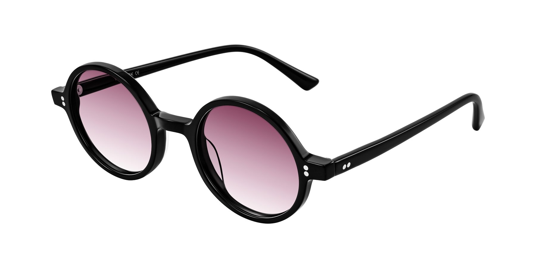 Angle of Montauk in Black with Wine Gradient Lenses