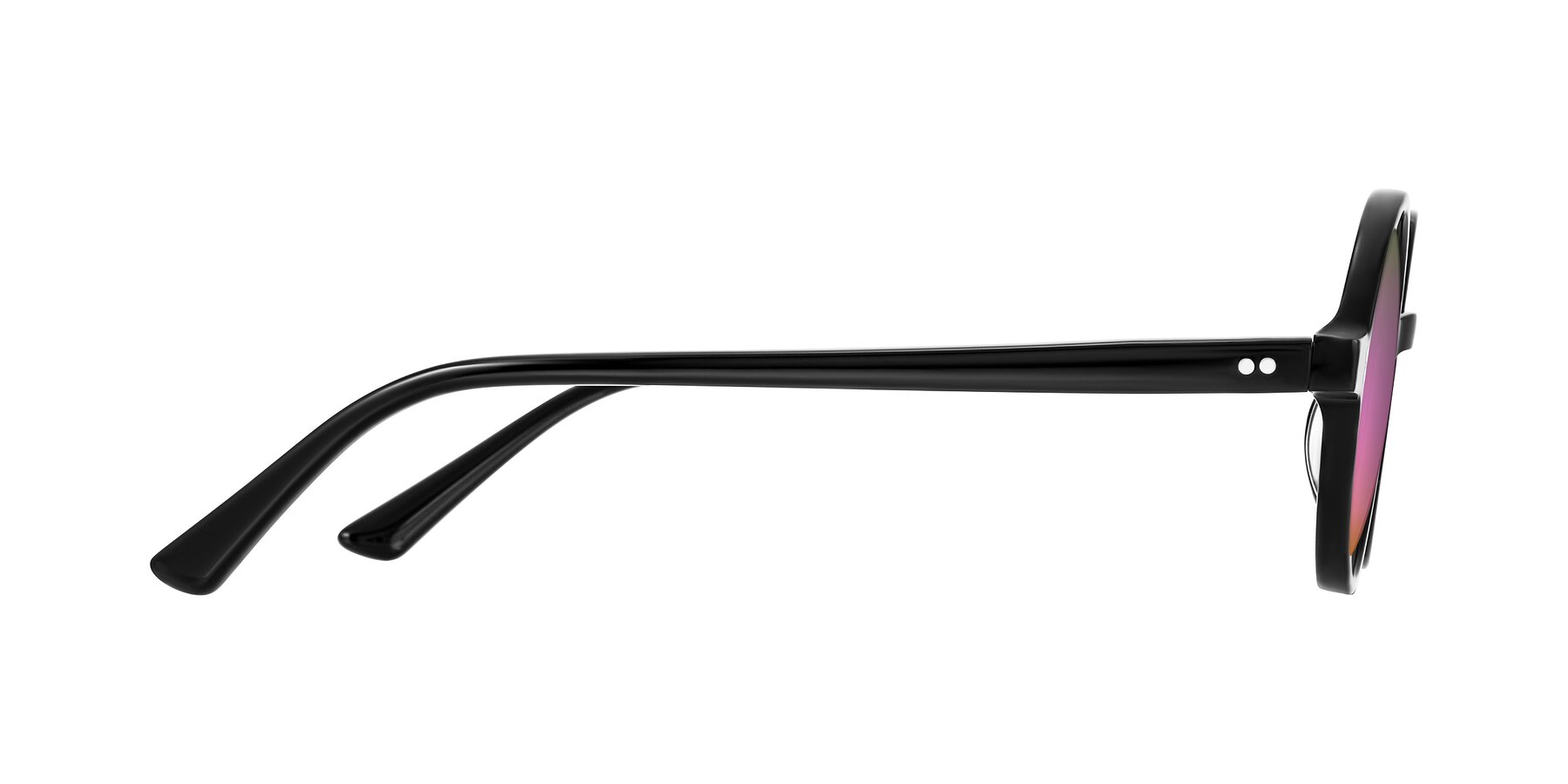 Side of Montauk in Black with Pink Mirrored Lenses