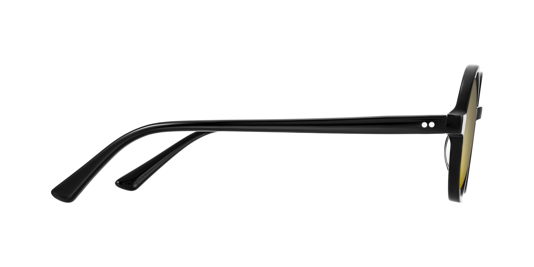 Side of Montauk in Black with Gold Mirrored Lenses