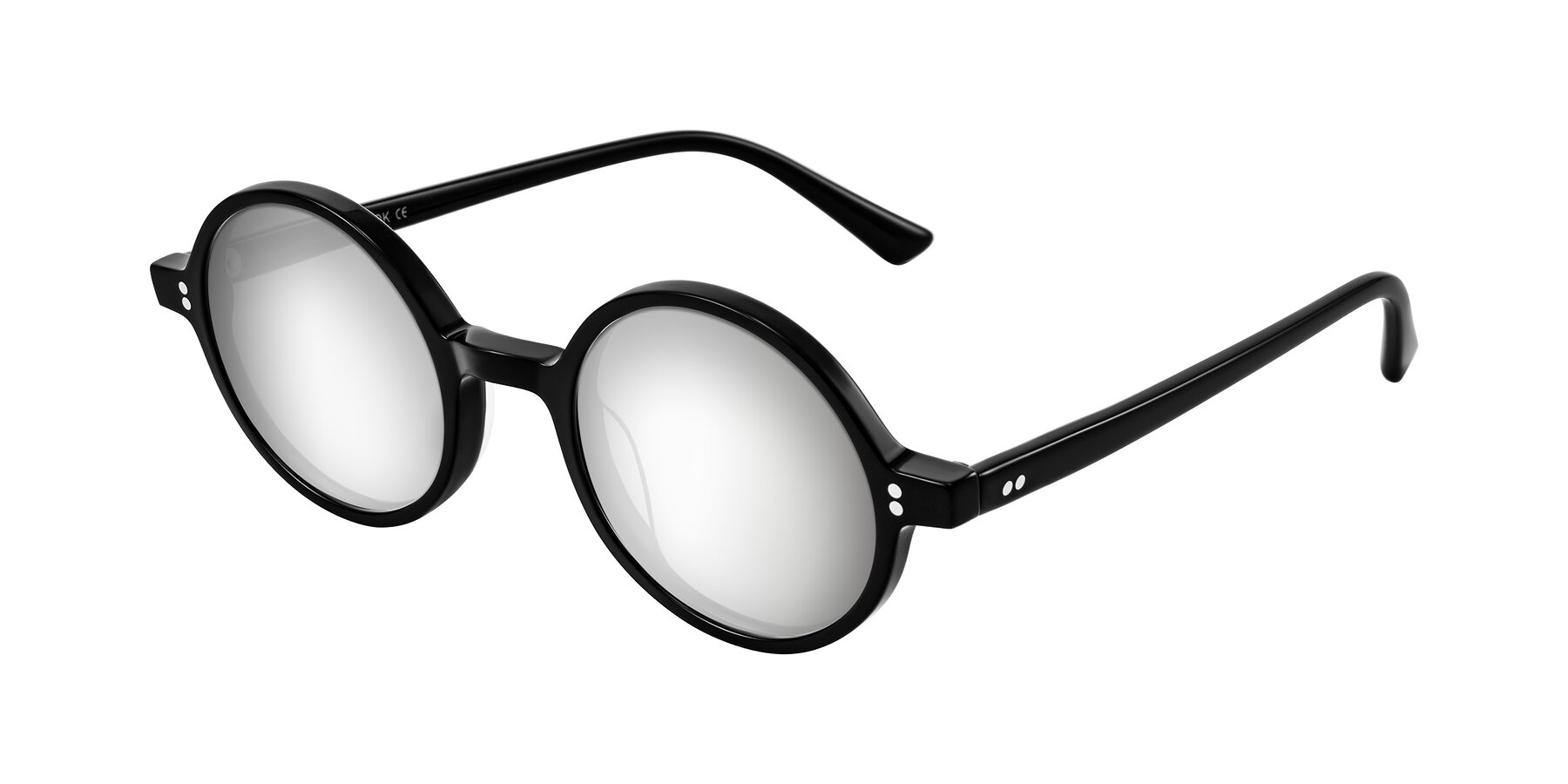 Angle of Montauk in Black with Silver Mirrored Lenses