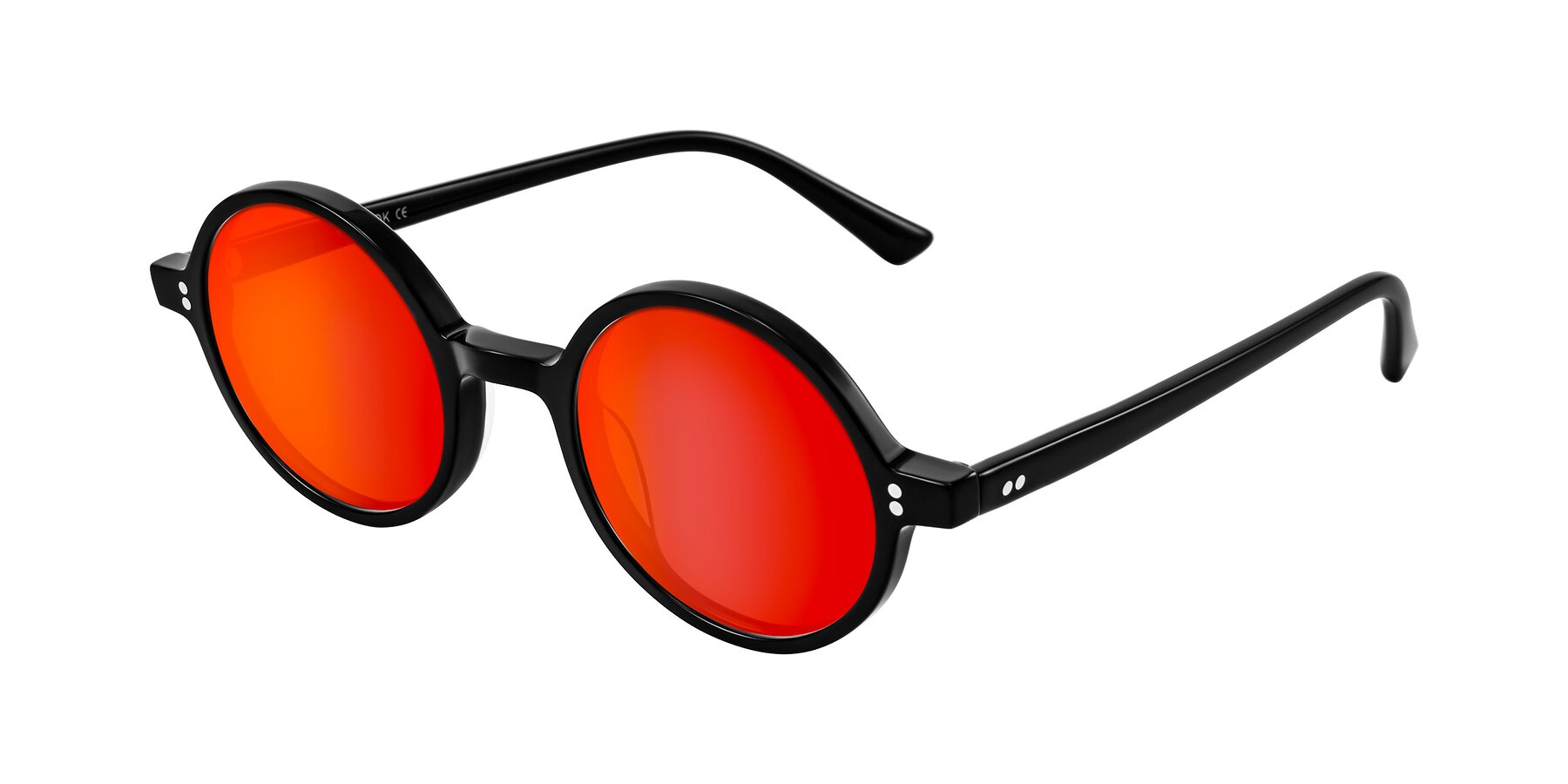Angle of Montauk in Black with Red Gold Mirrored Lenses