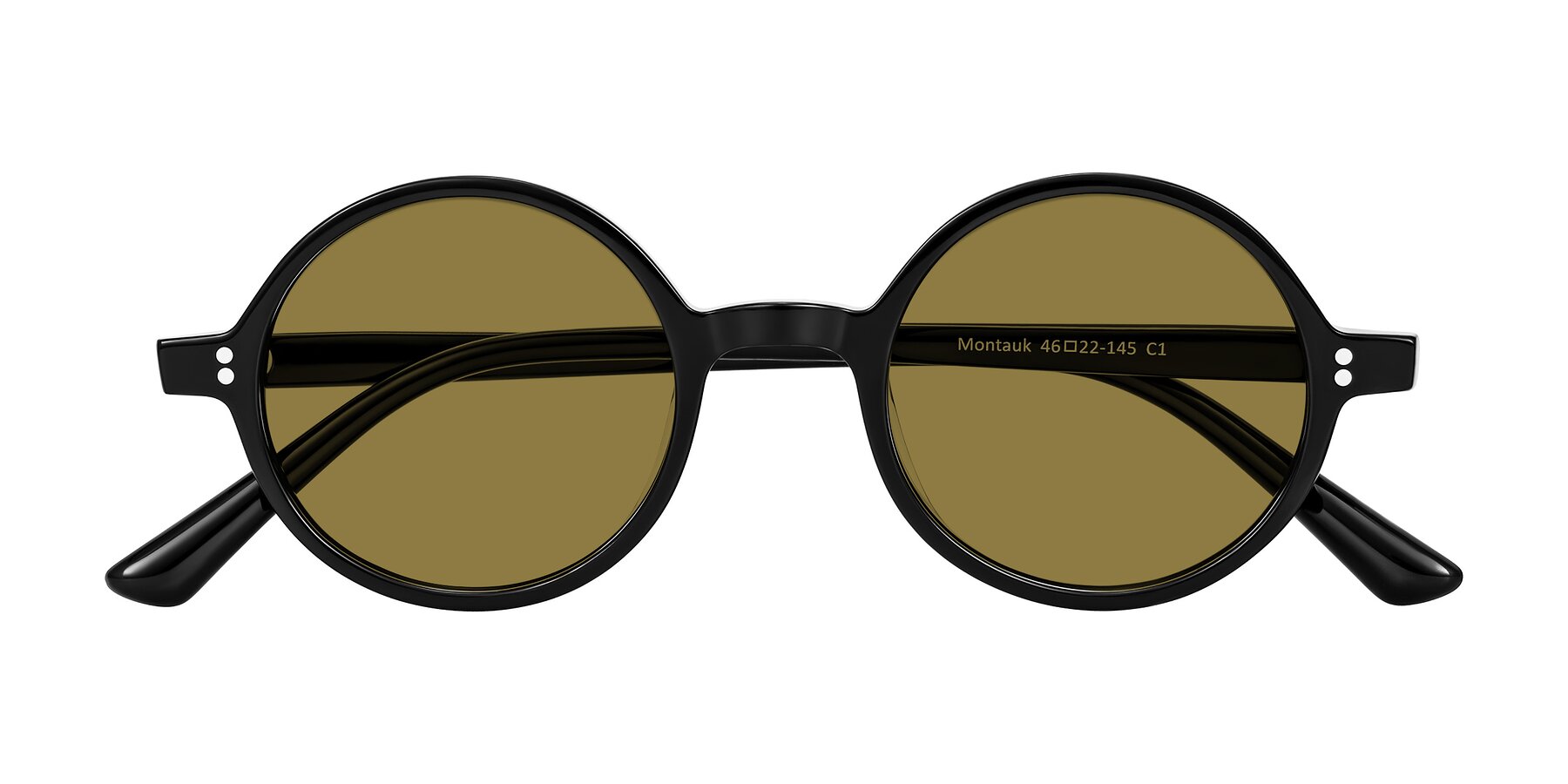 Folded Front of Montauk in Black with Brown Polarized Lenses