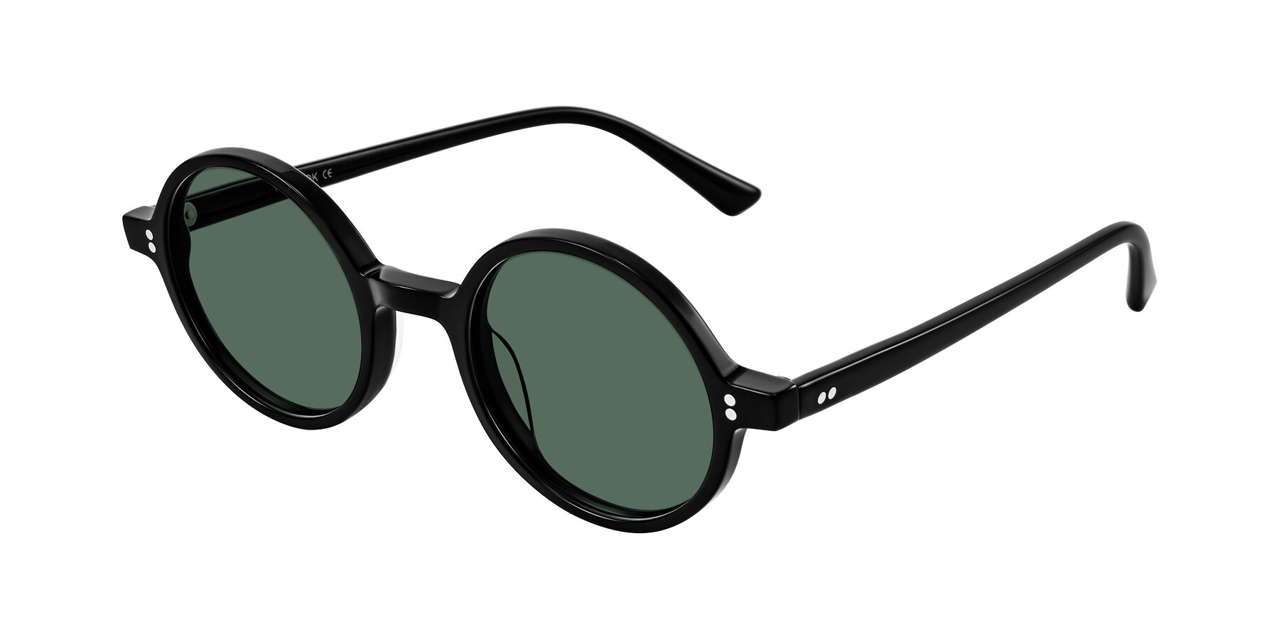 Angle of Montauk in Black with Green Polarized Lenses