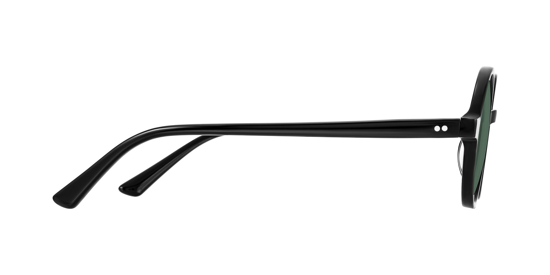 Side of Montauk in Black with Green Polarized Lenses