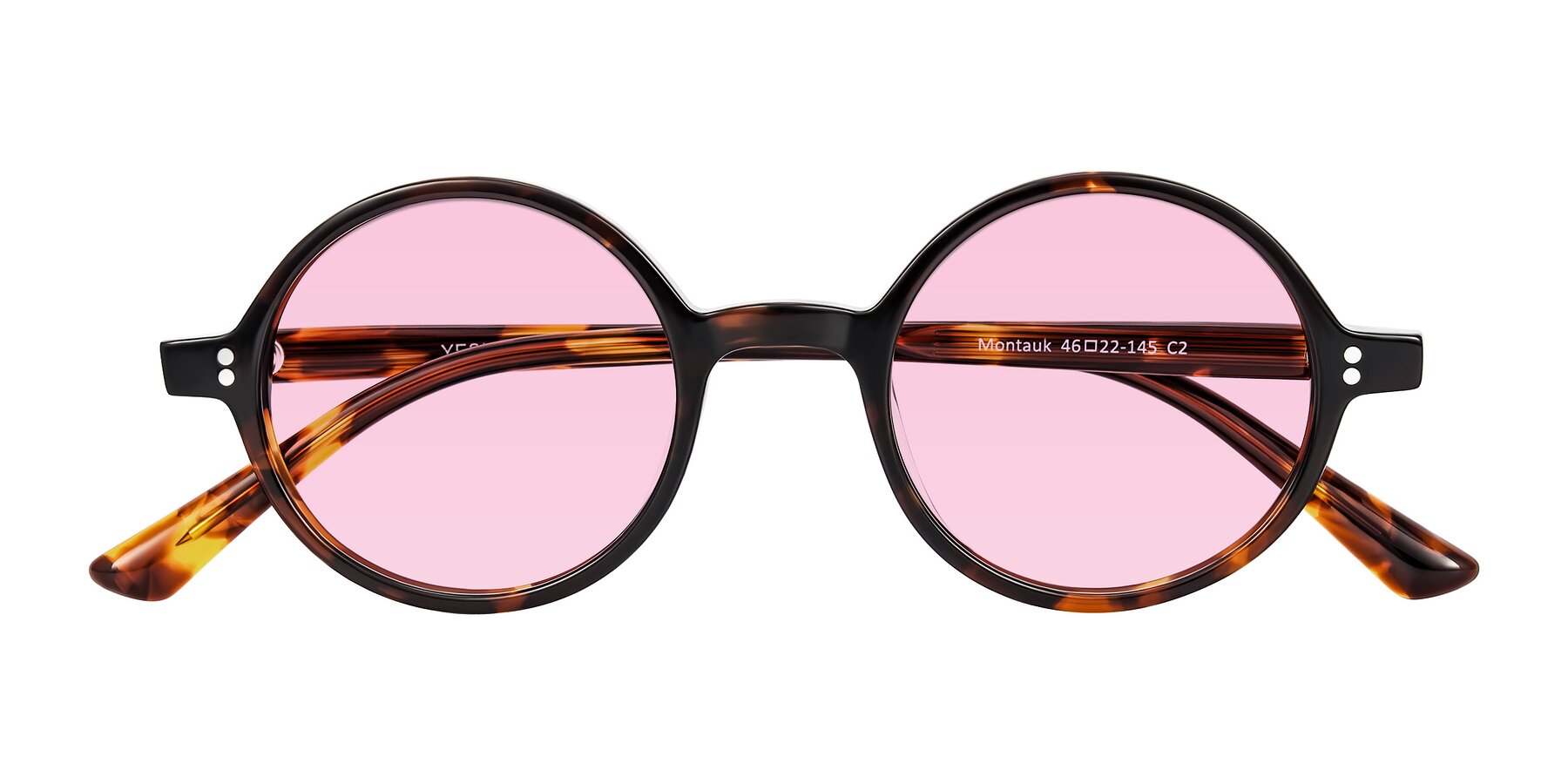 Folded Front of Montauk in Tortoise with Light Pink Tinted Lenses