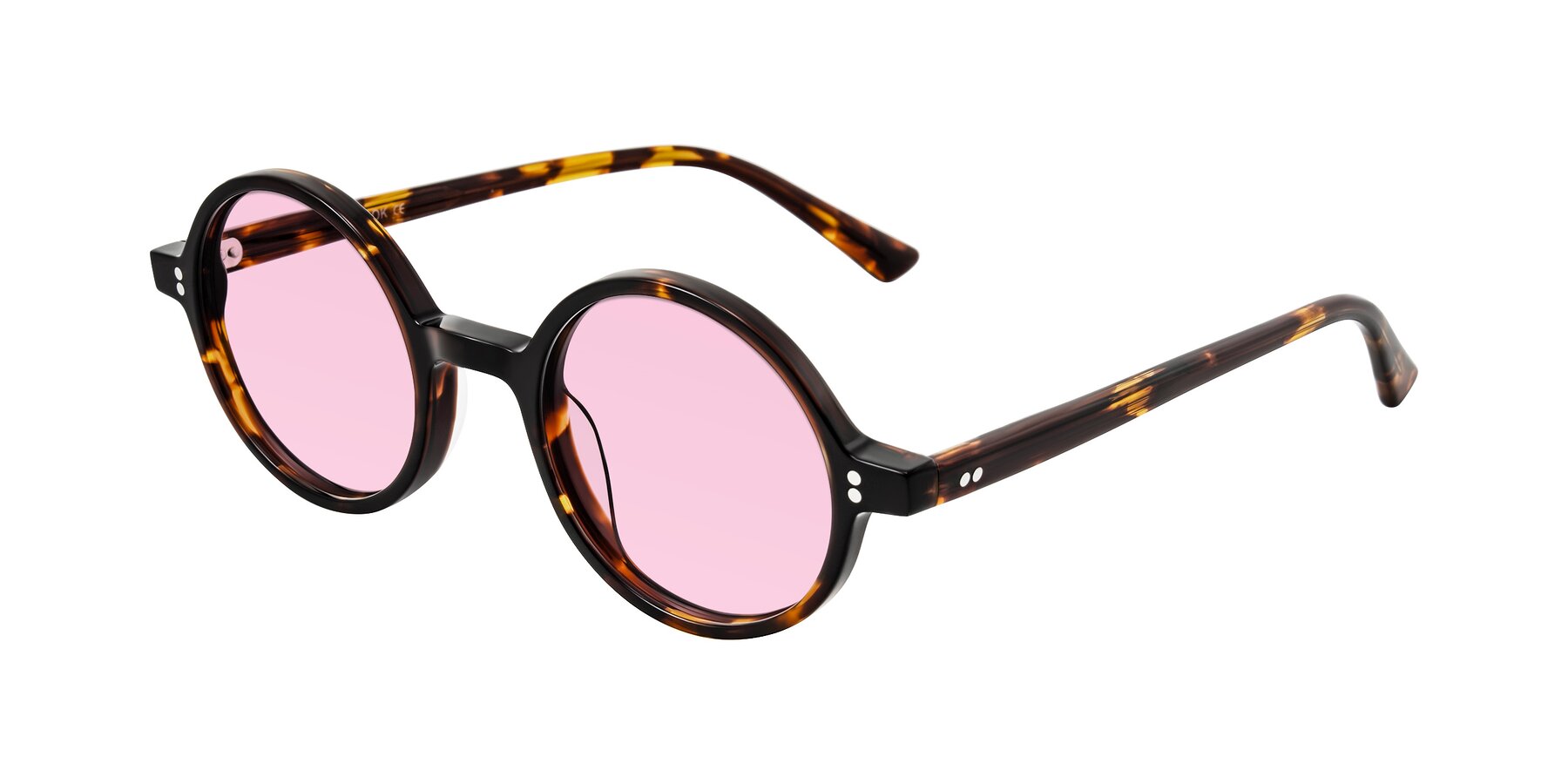 Angle of Montauk in Tortoise with Light Pink Tinted Lenses