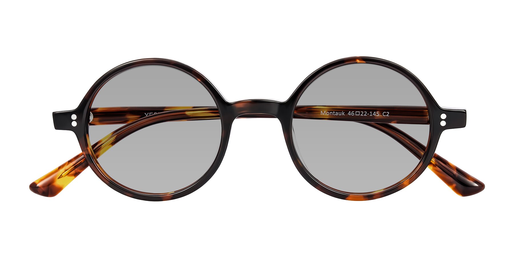 Folded Front of Montauk in Tortoise with Light Gray Tinted Lenses
